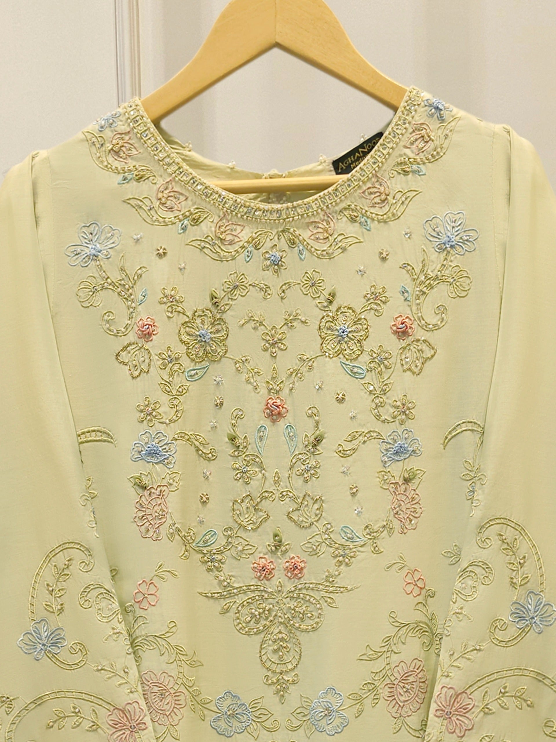 2 Piece - Pure Khaddi Silk Embroidered  Suit S114260