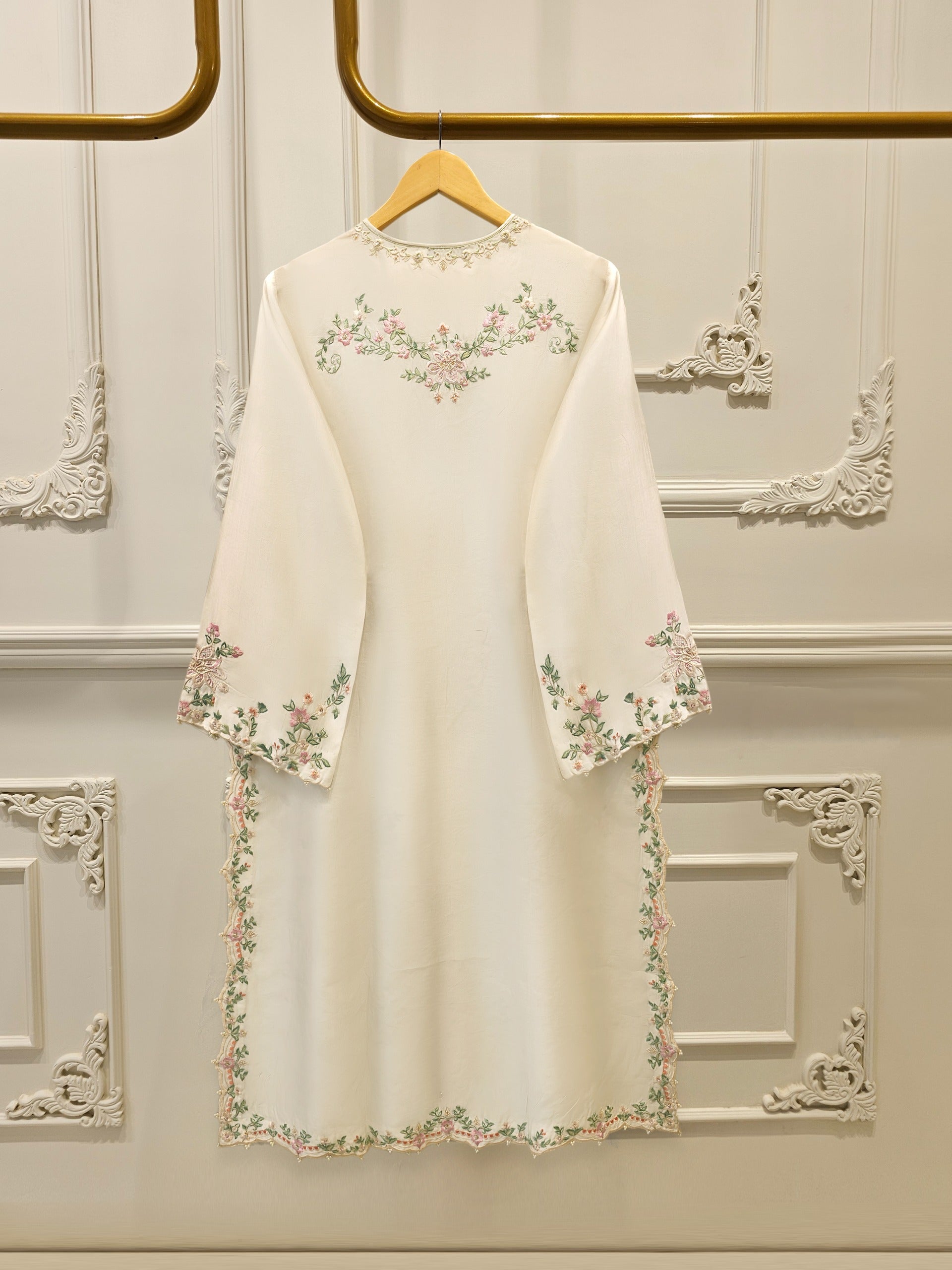 Pure Sheesha Silk Embroidered Shirt S114964