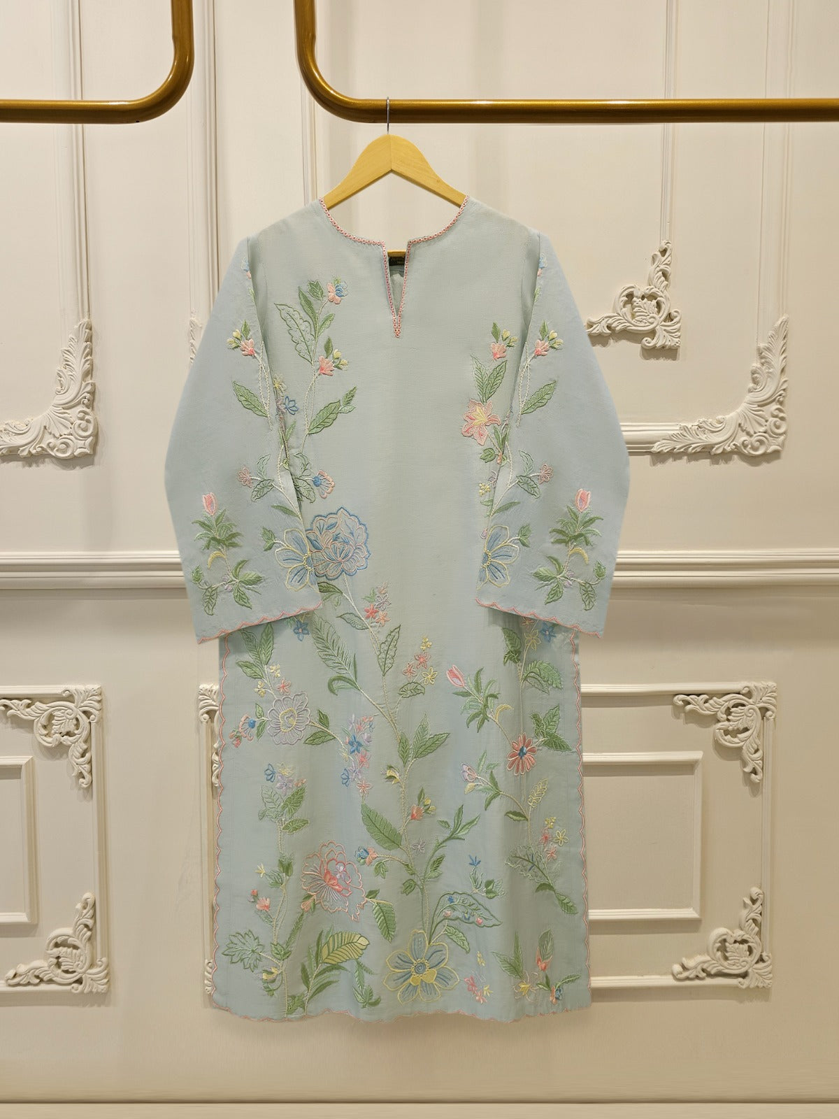 Pure Khaddi Silk Embroidered  Shirt S114966
