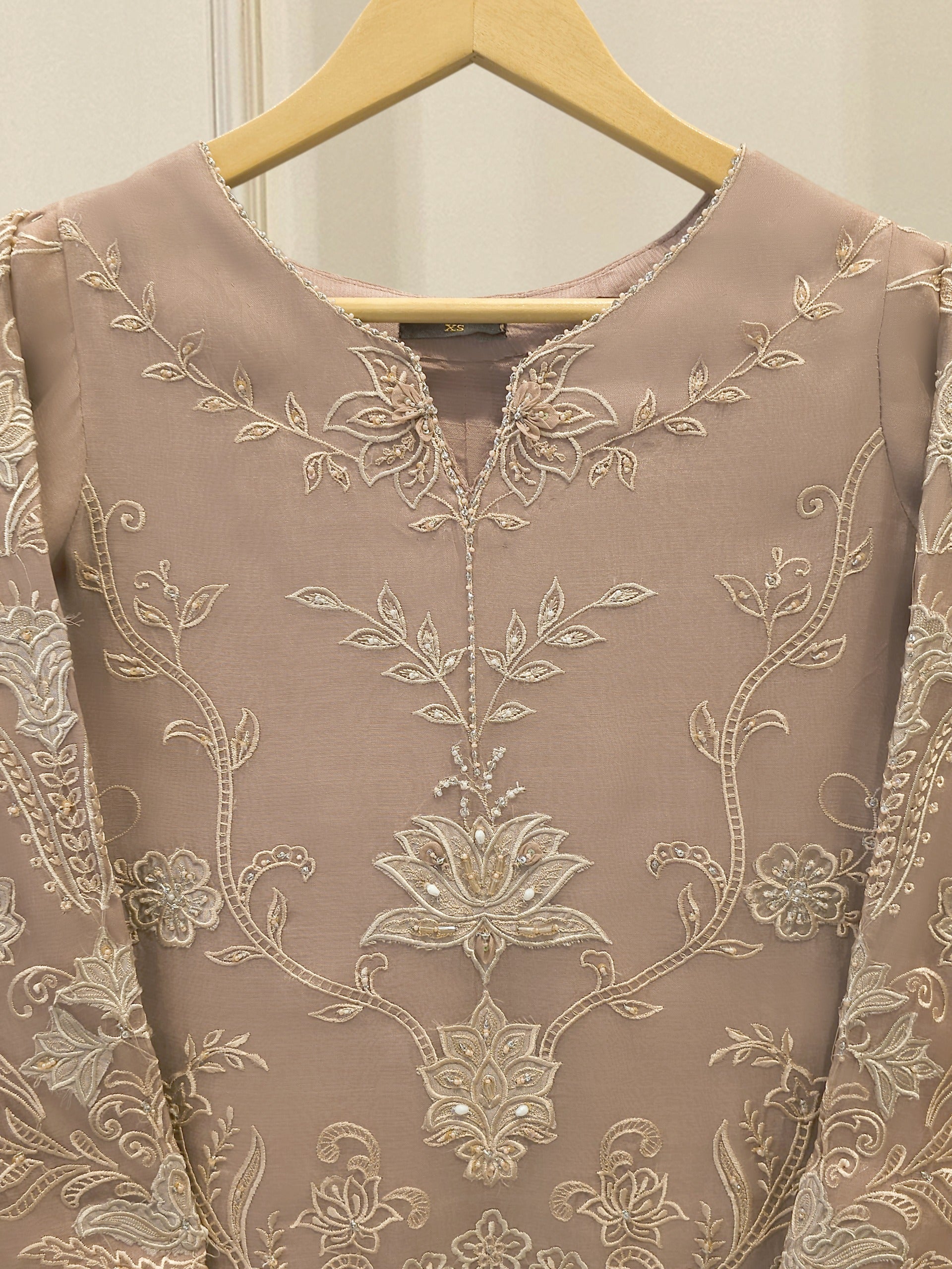 2 Piece - Pure Organza Embroidered Suit S114939