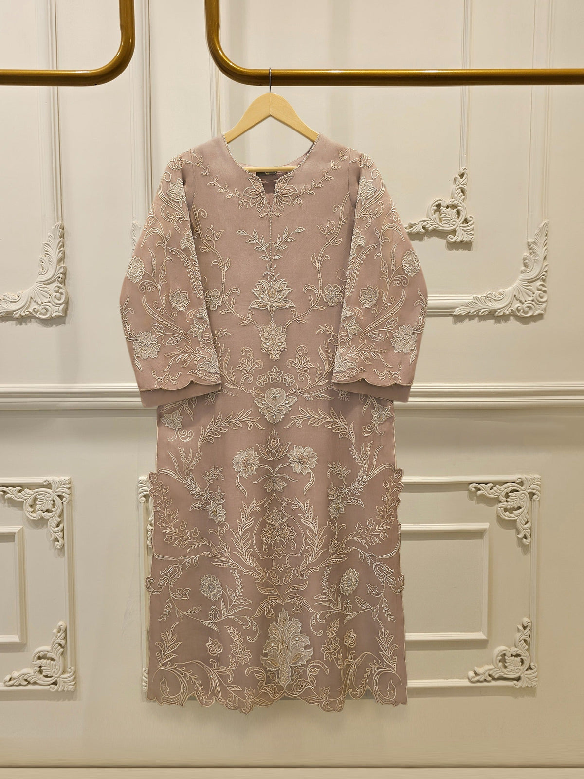 2 Piece - Pure Organza Embroidered Suit S114939