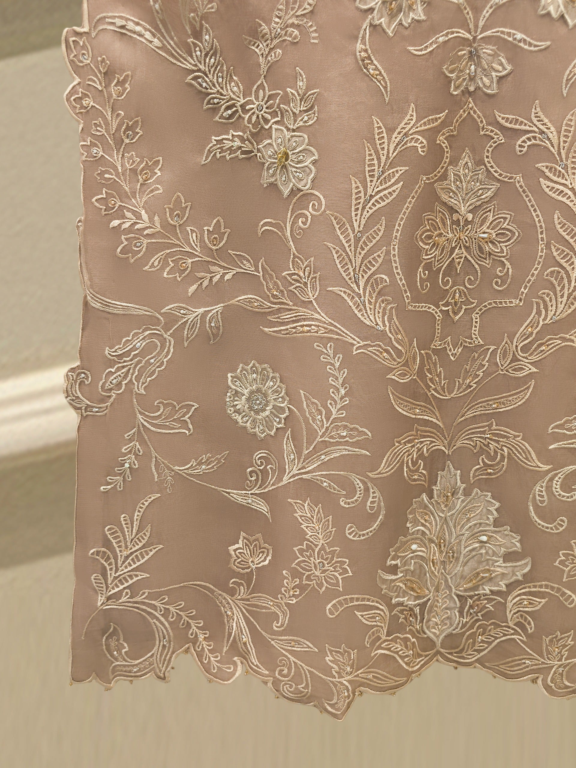 2 Piece - Pure Organza Embroidered Suit S114939