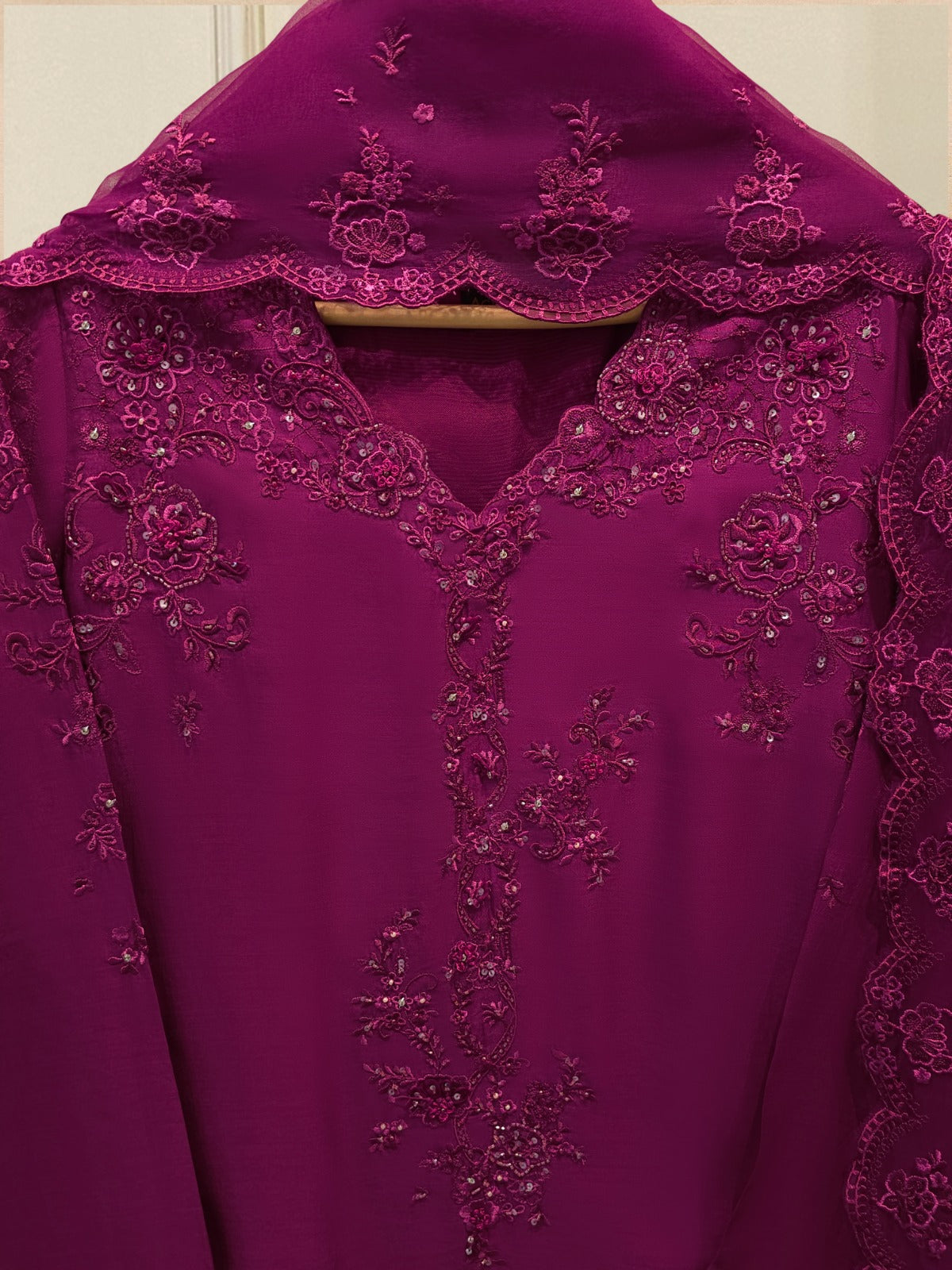3 Piece - Pure Khaddi Silk Embroidered  Suit S115230