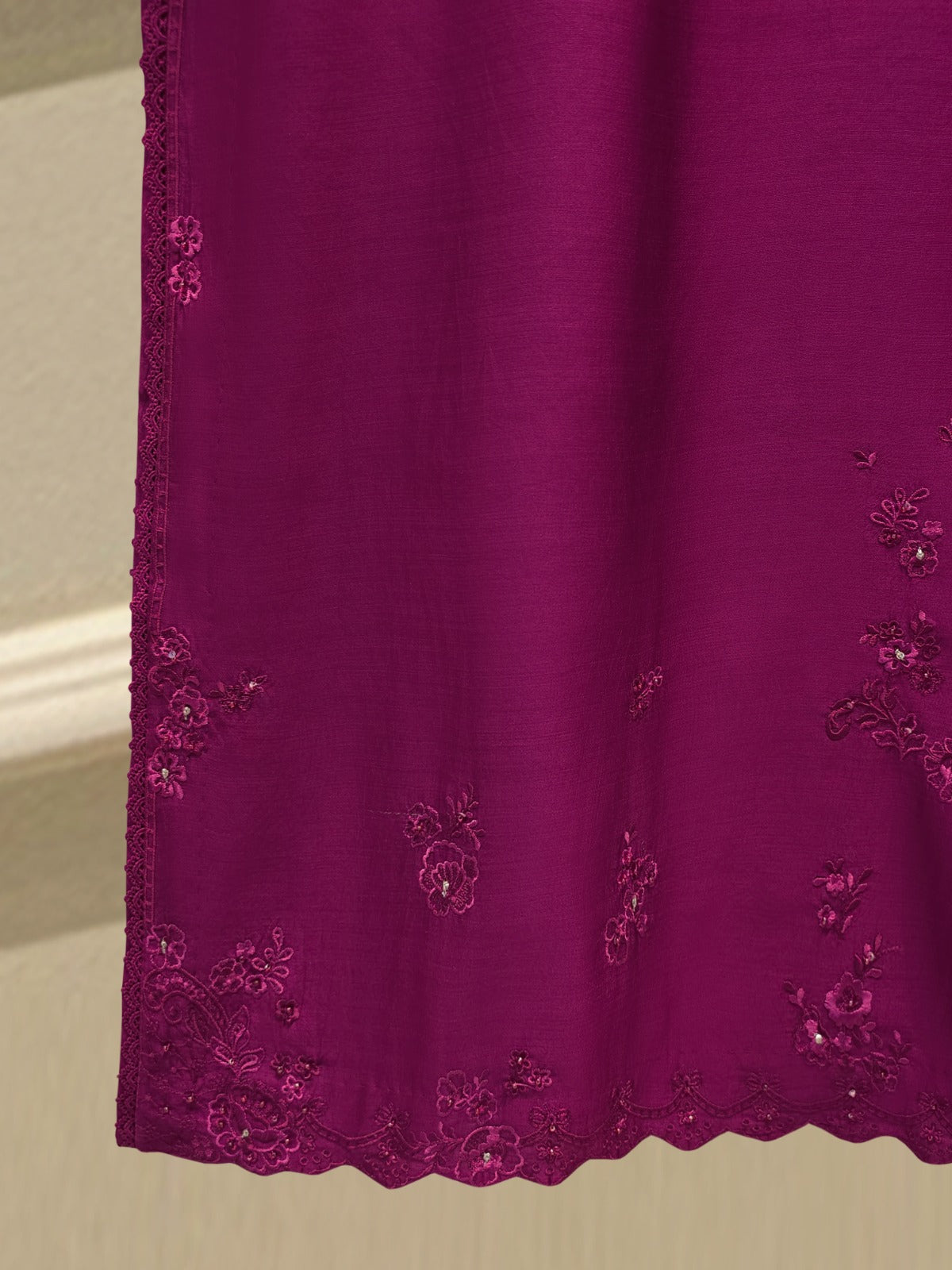 3 Piece - Pure Khaddi Silk Embroidered  Suit S115230