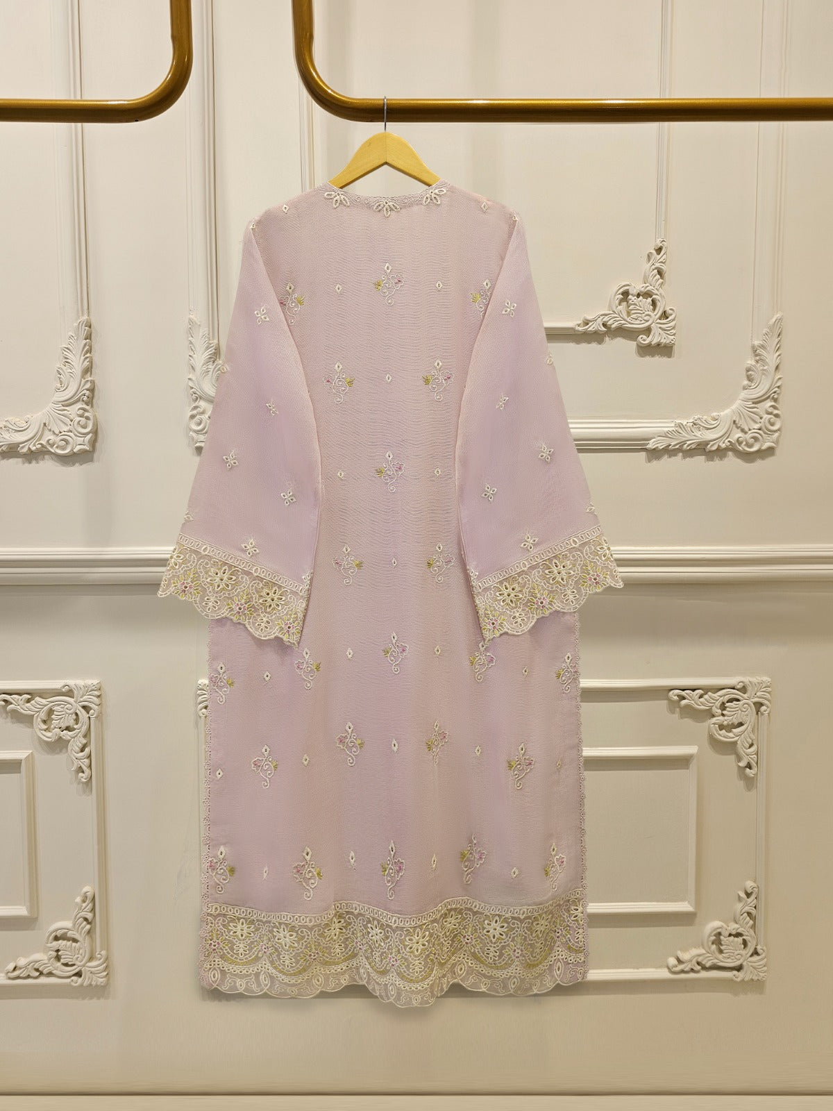 2 Piece - Pure Embroidered Cotton Net Suit S114776