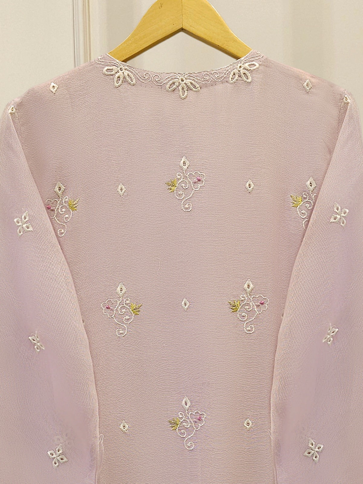 2 Piece - Pure Embroidered Cotton Net Suit S114776