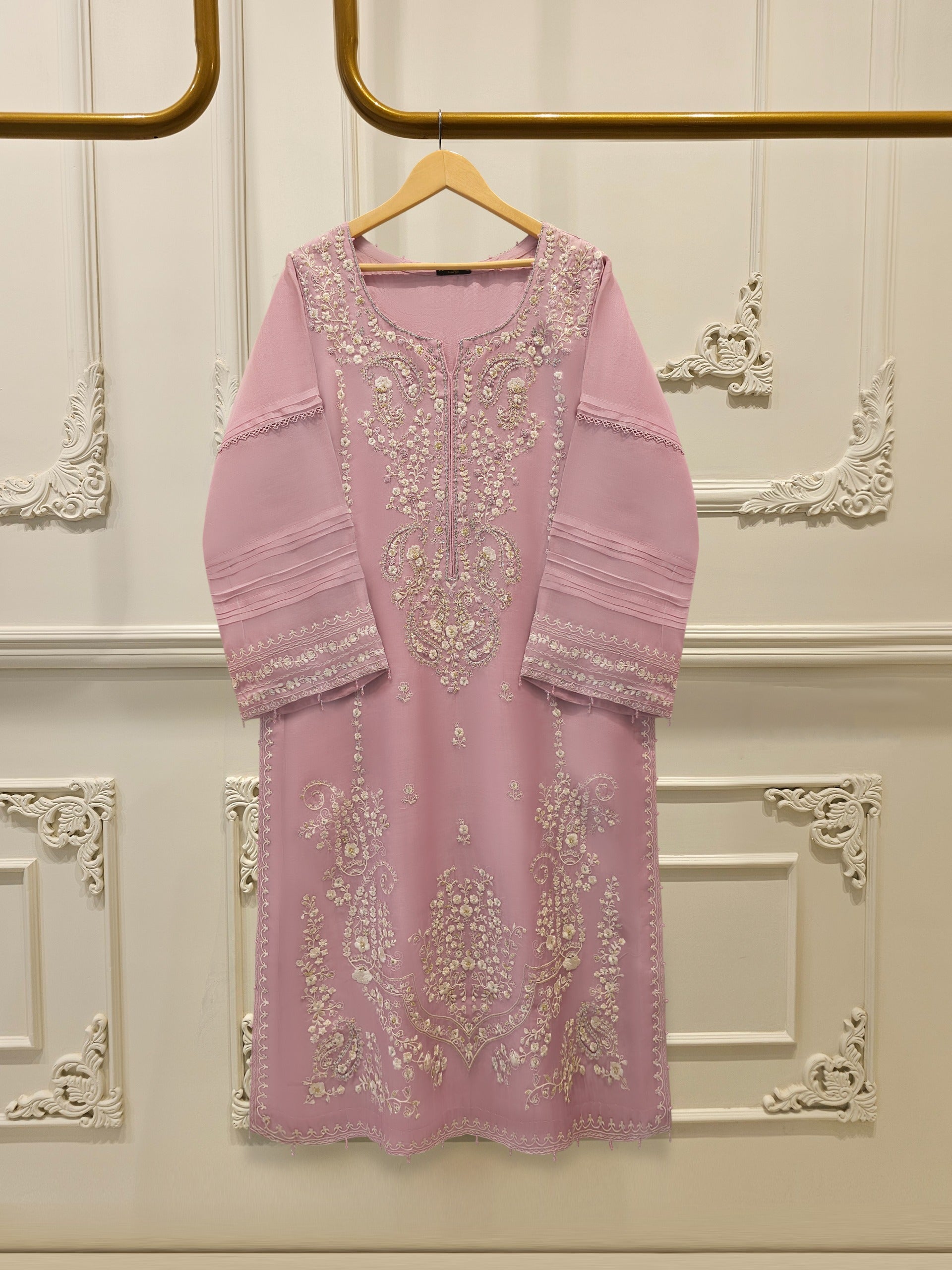 2 Piece - Pure Organza Embroidered Suit S114207