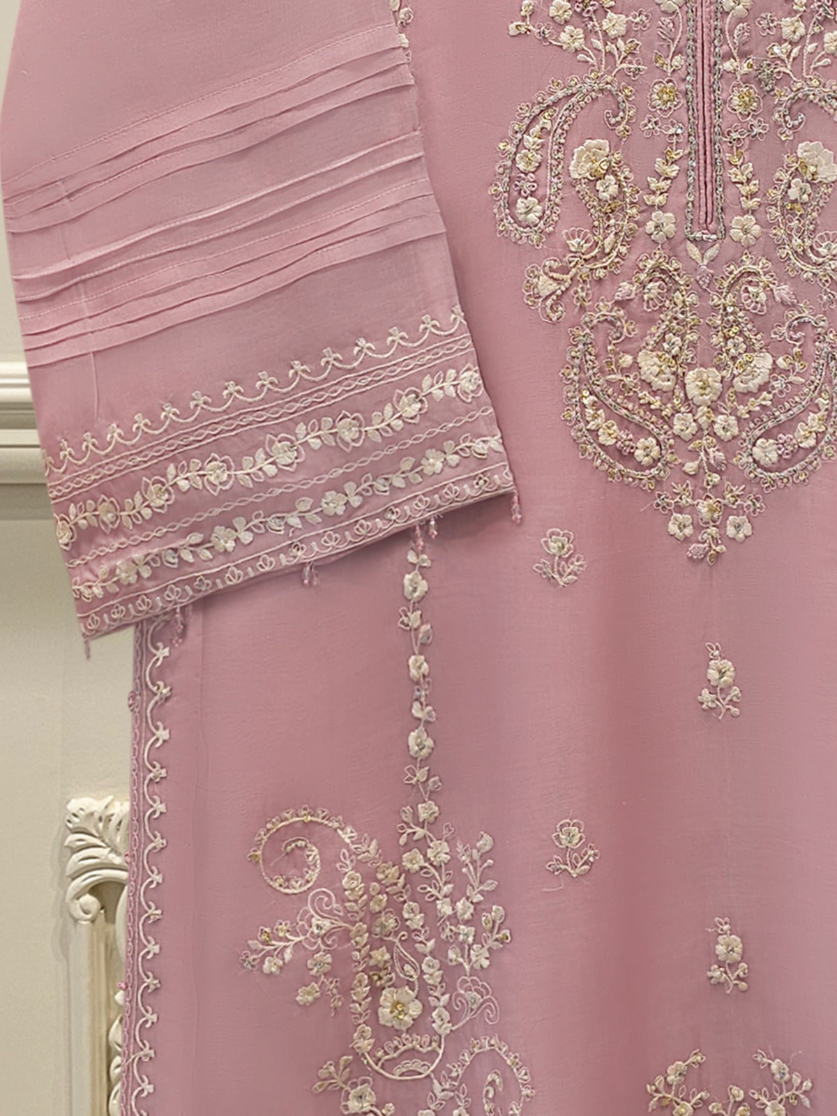 2 Piece - Pure Organza Embroidered Suit S114207