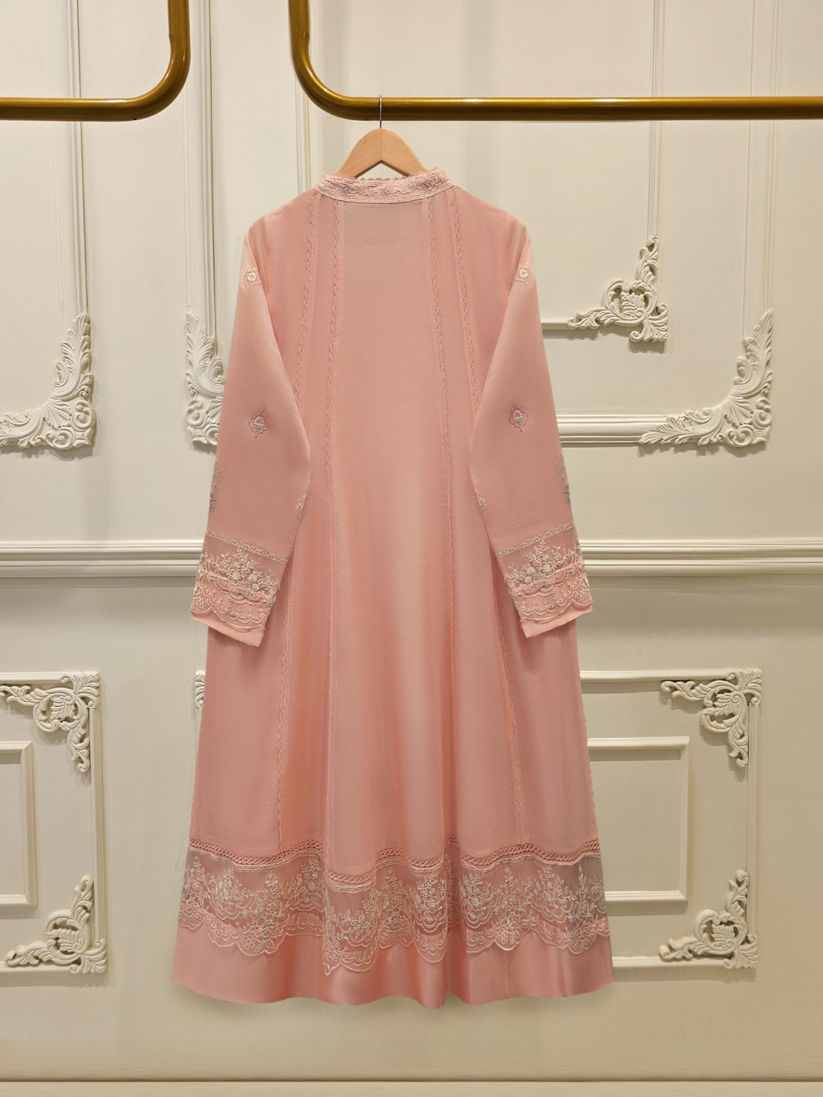 2 Piece - Pure Embroidered Cotton Net Suit S111975