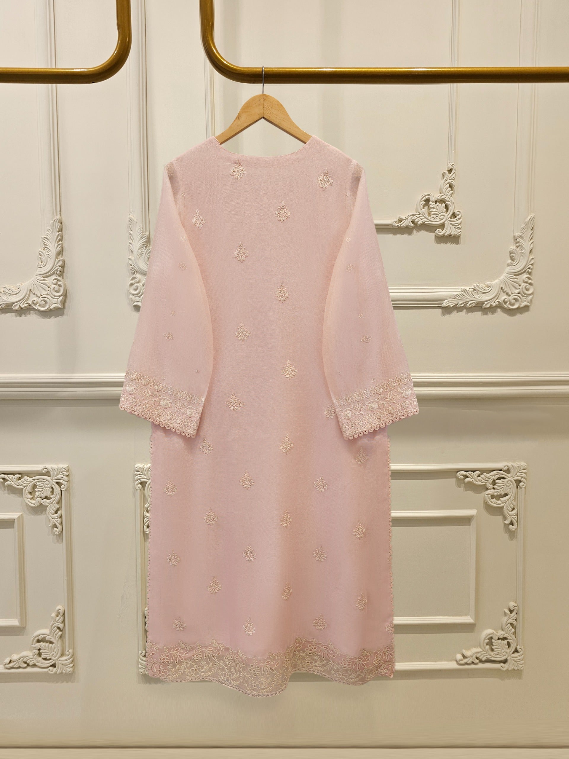 3 Piece - Pure Embroidered Cotton Net Suit S114014