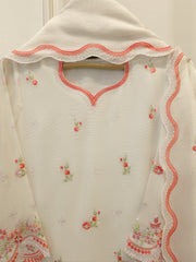 3 Piece - Pure Embroidered Cotton Net Suit S114104