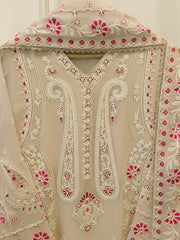 3 Piece - Pure Embroidered Cotton Net Suit S114246