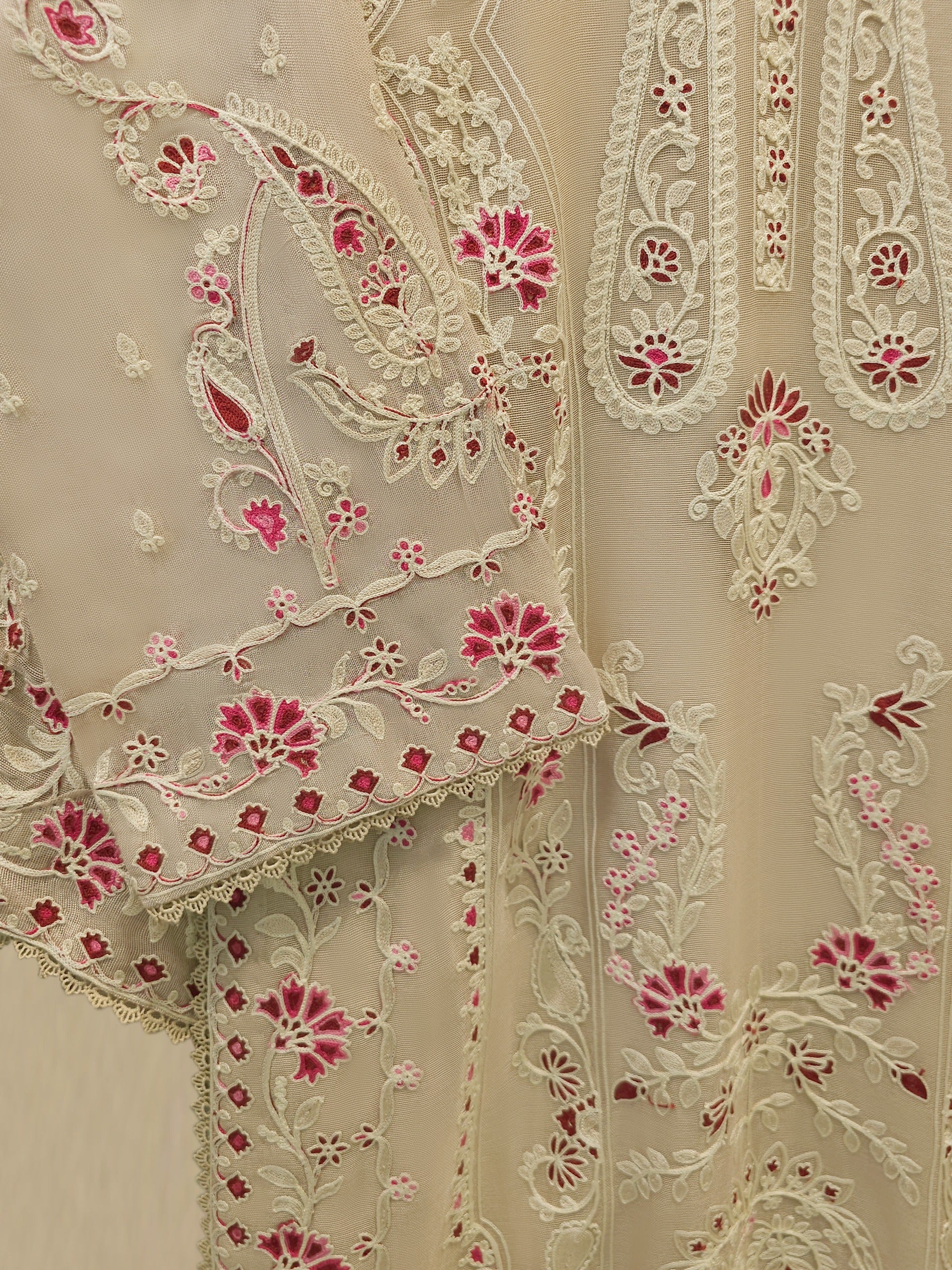 3 Piece - Pure Embroidered Cotton Net Suit S114246