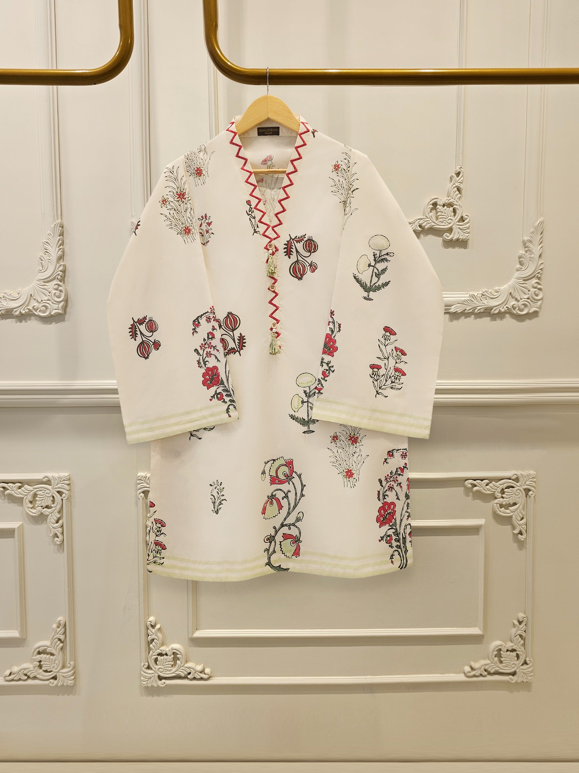 2 Piece - hand block print Cambric Suit S114318