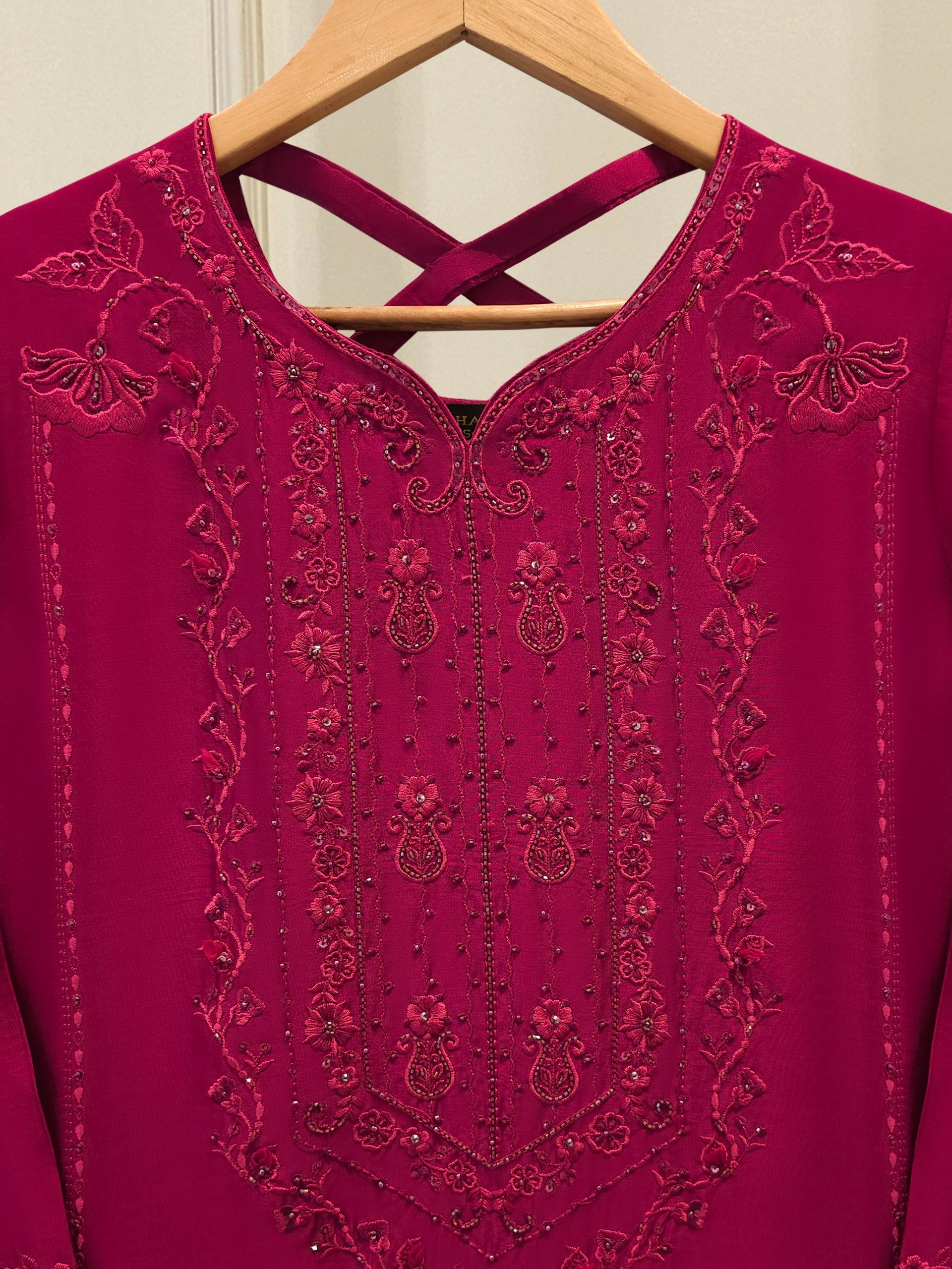 2 Piece- Pure Sheesha Silk Embroidered Suit S114438