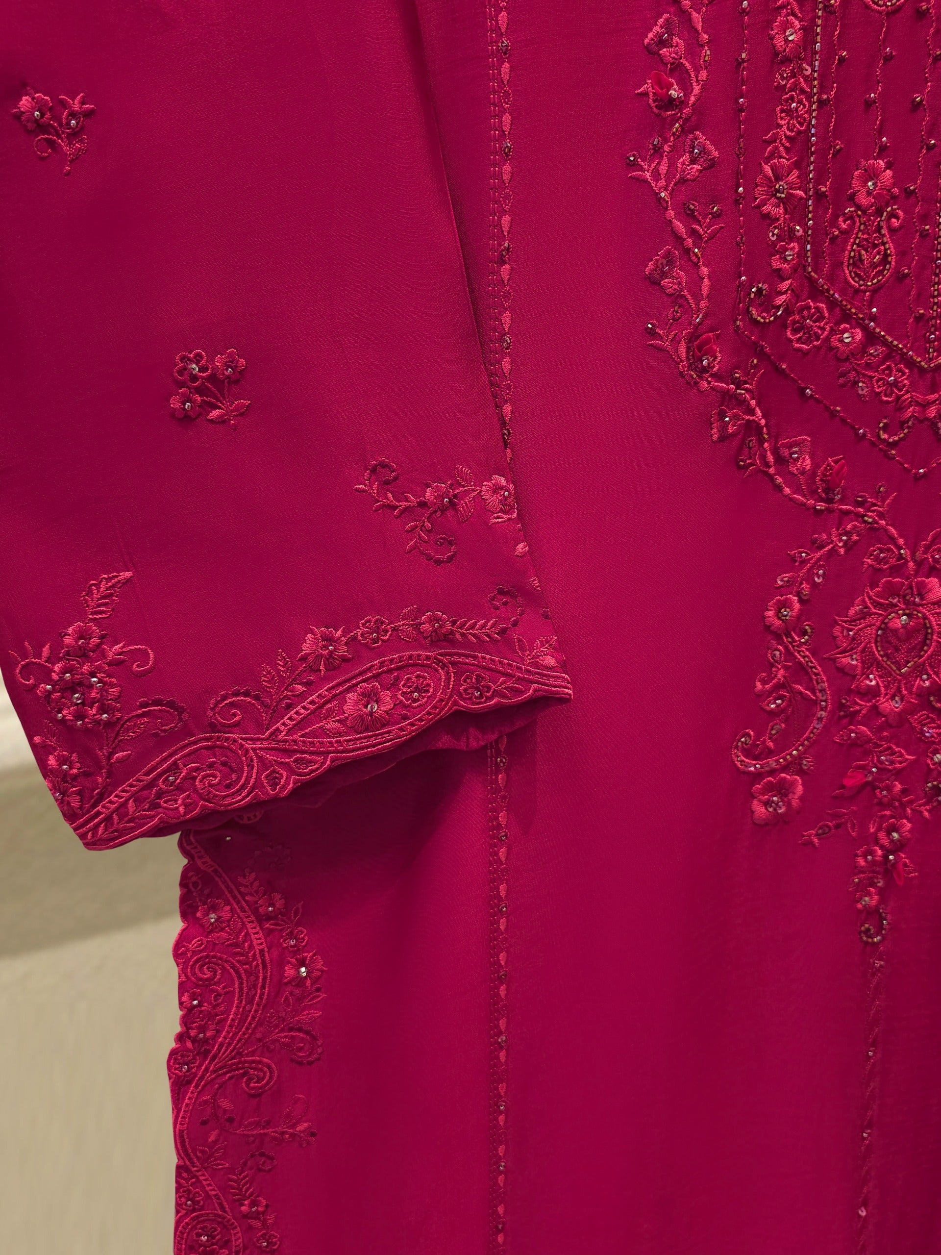 2 Piece- Pure Sheesha Silk Embroidered Suit S114438
