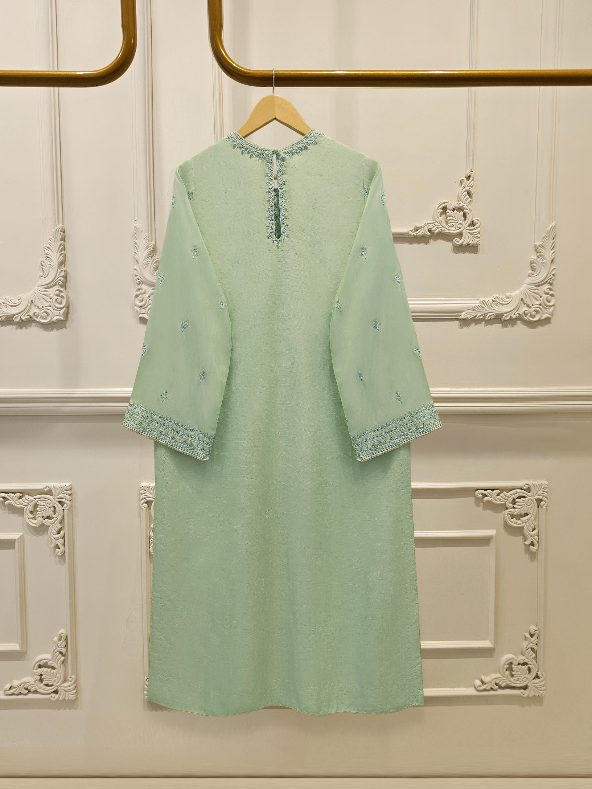 3 Piece - Pure Embroidered Korean Silk  S114506