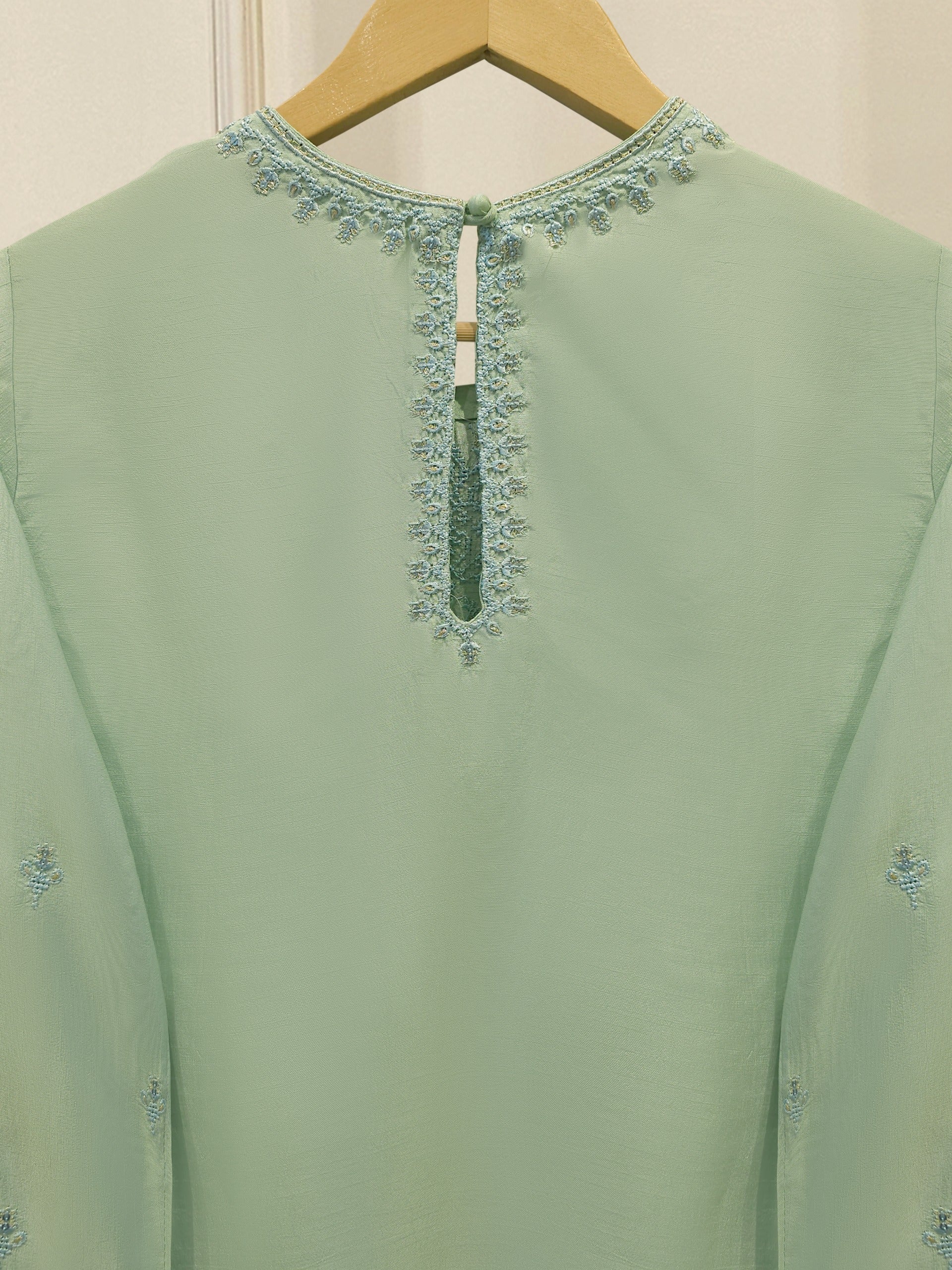 3 Piece - Pure Embroidered Korean Silk  S114506