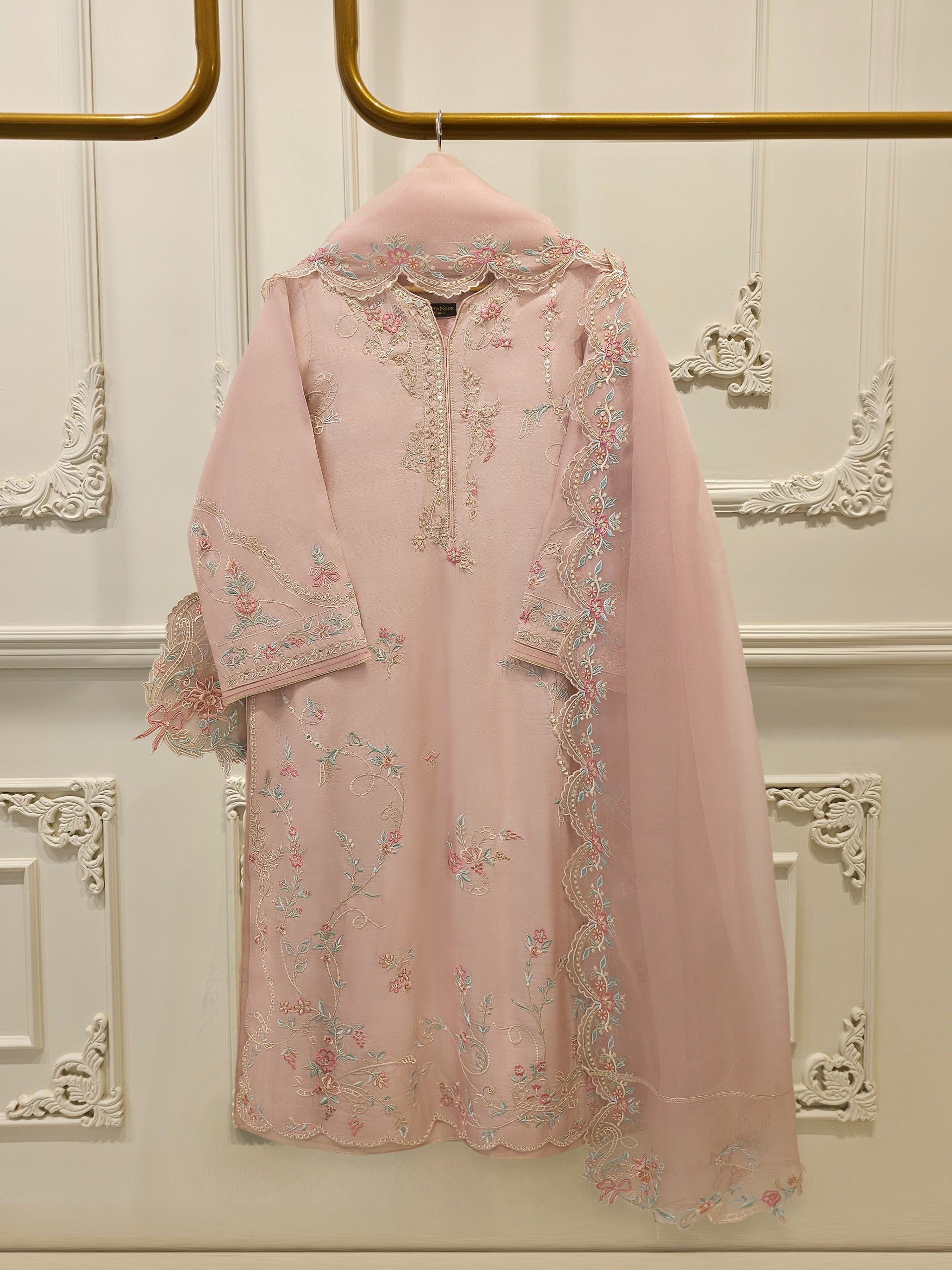 3 Piece - Pure Khaddi Silk Embroidered  Suit S114730