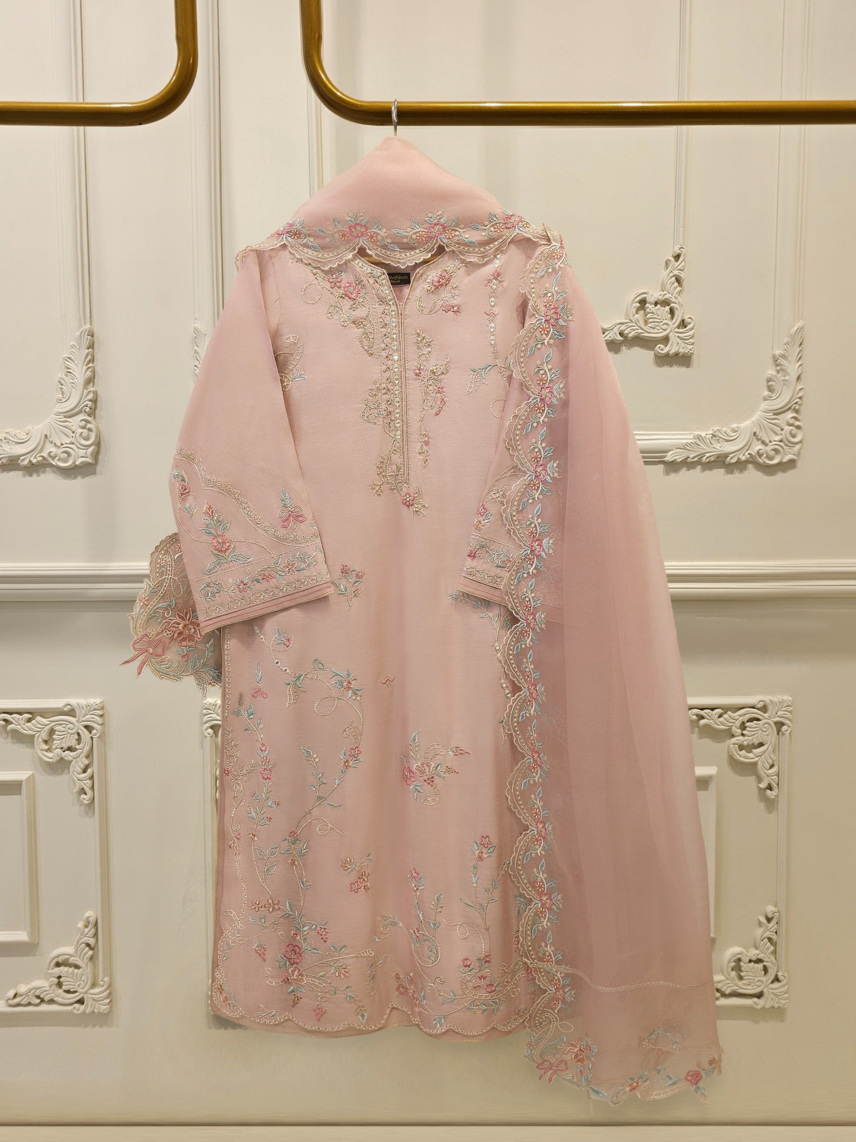 3 Piece - Pure Khaddi Silk Embroidered  Suit S114730