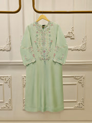 Pure Embroidered Sheesha Silk Shirt S114943