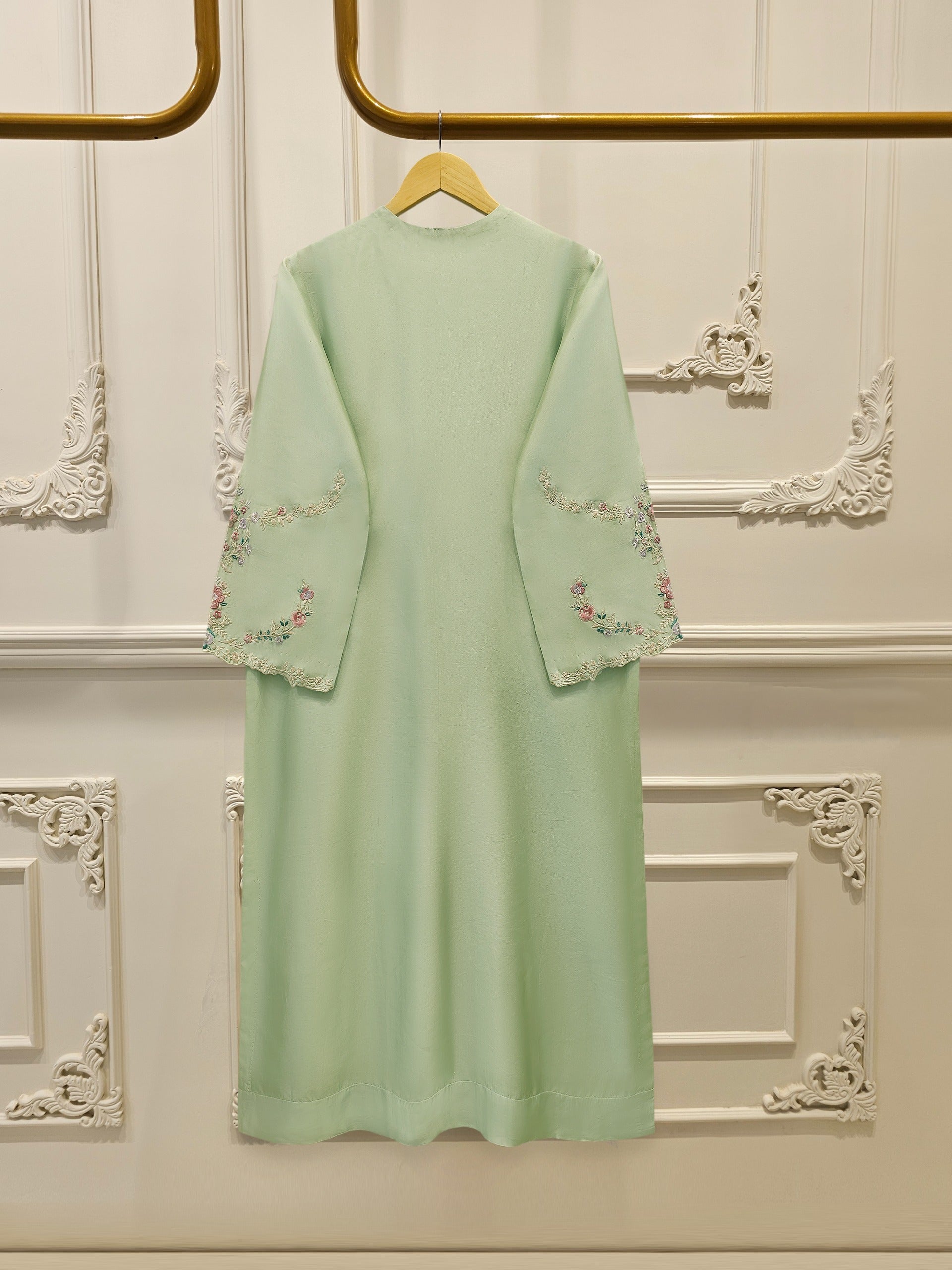 Pure Embroidered Sheesha Silk Shirt S114943