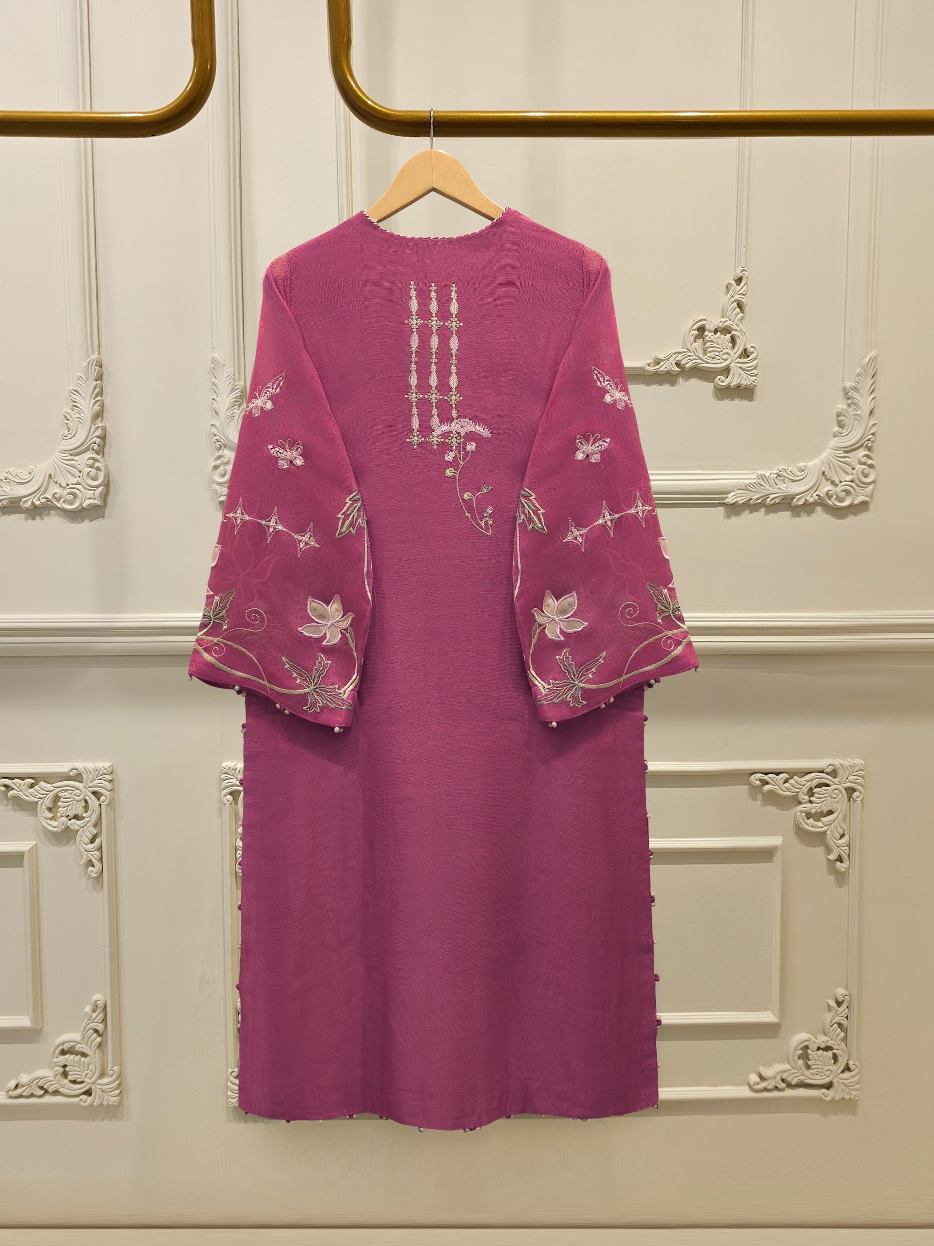 3 Piece - Pure Embroidered Cotton Net Suit S114934