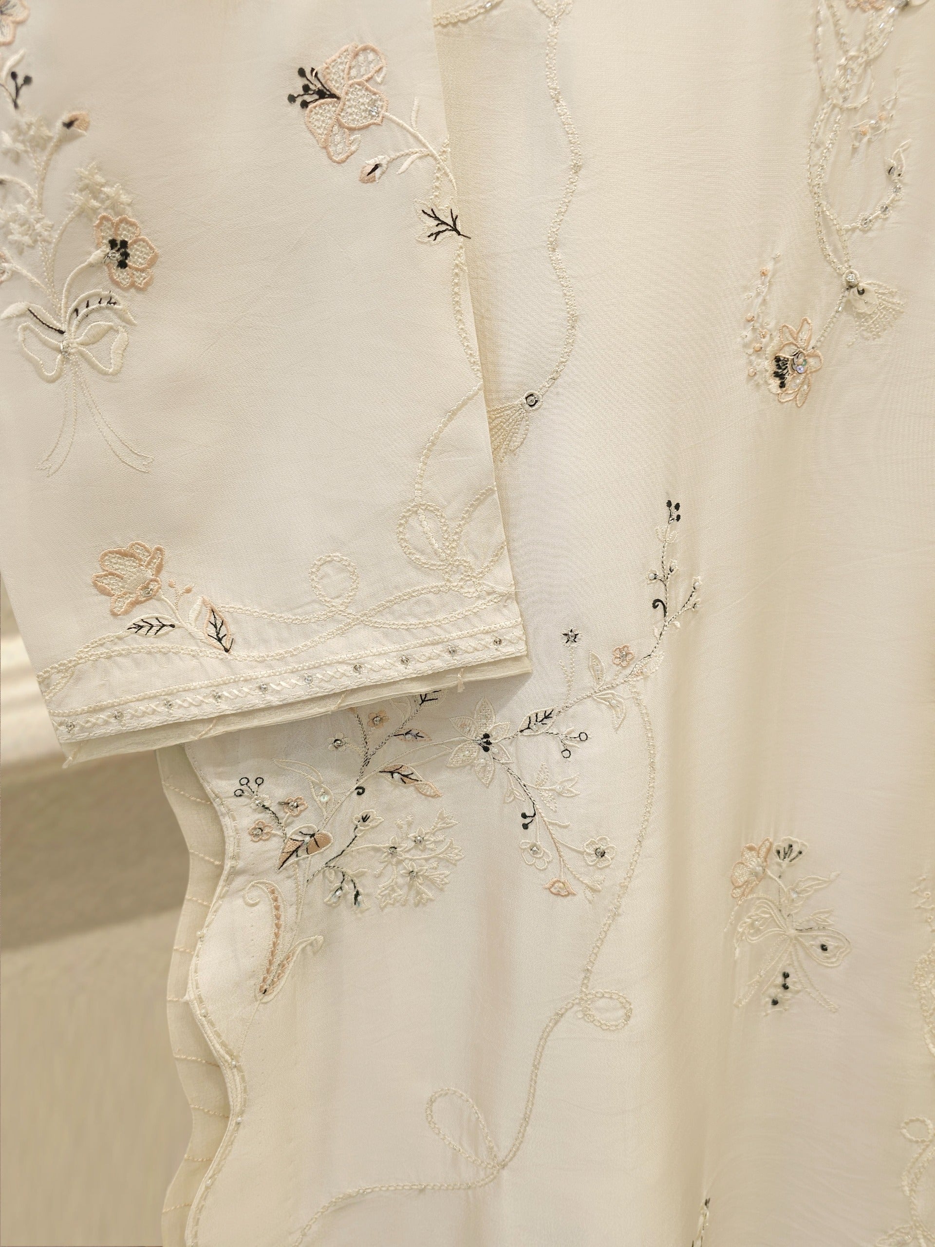 2 Piece- Pure Sheesha Silk Embroidered Suit S114985