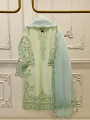 3 Piece- Pure  Sheesha Silk Embroidered Suit S115038