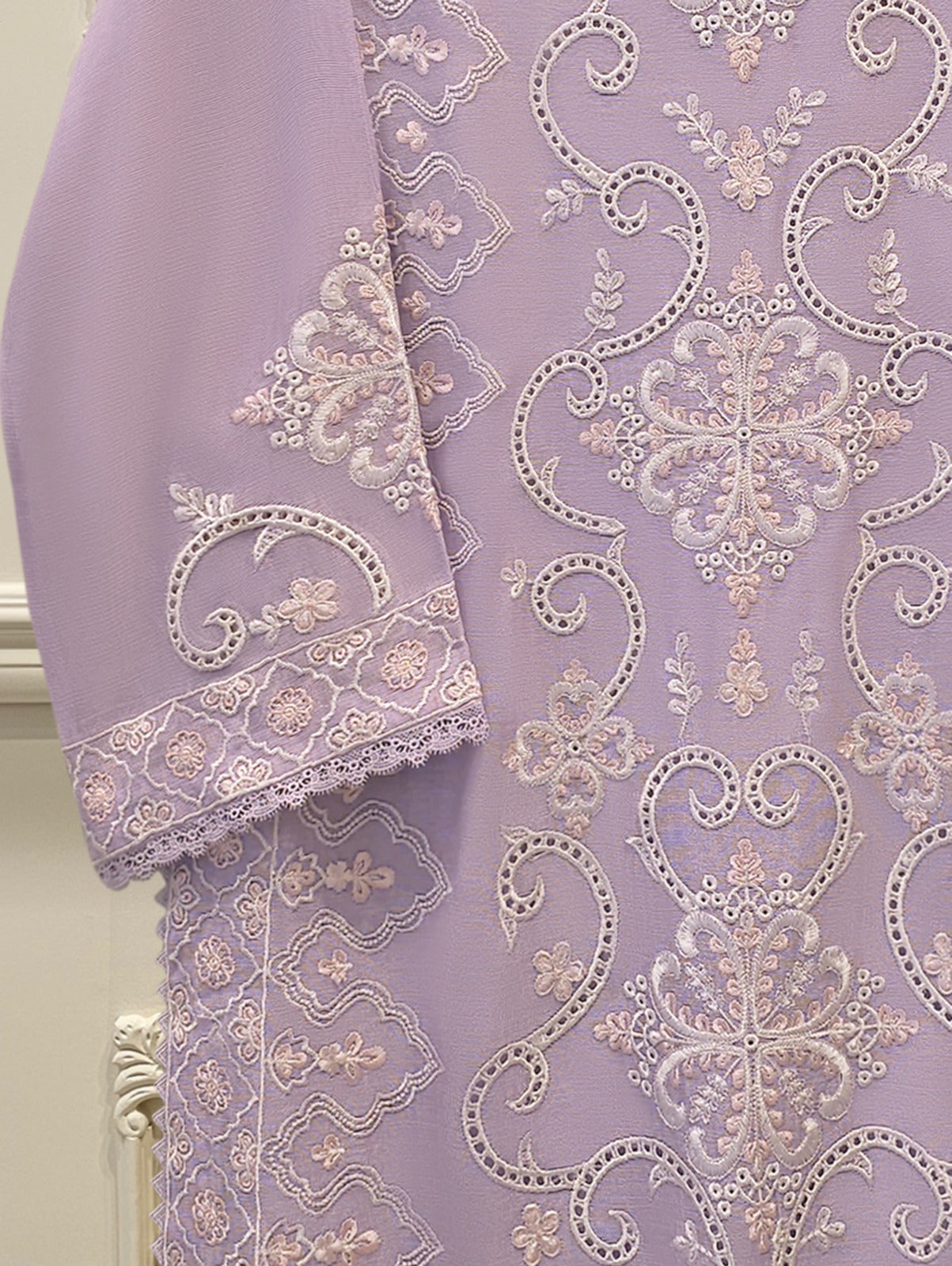 2 Piece - Pure Embroidered Cotton Net Suit S114117
