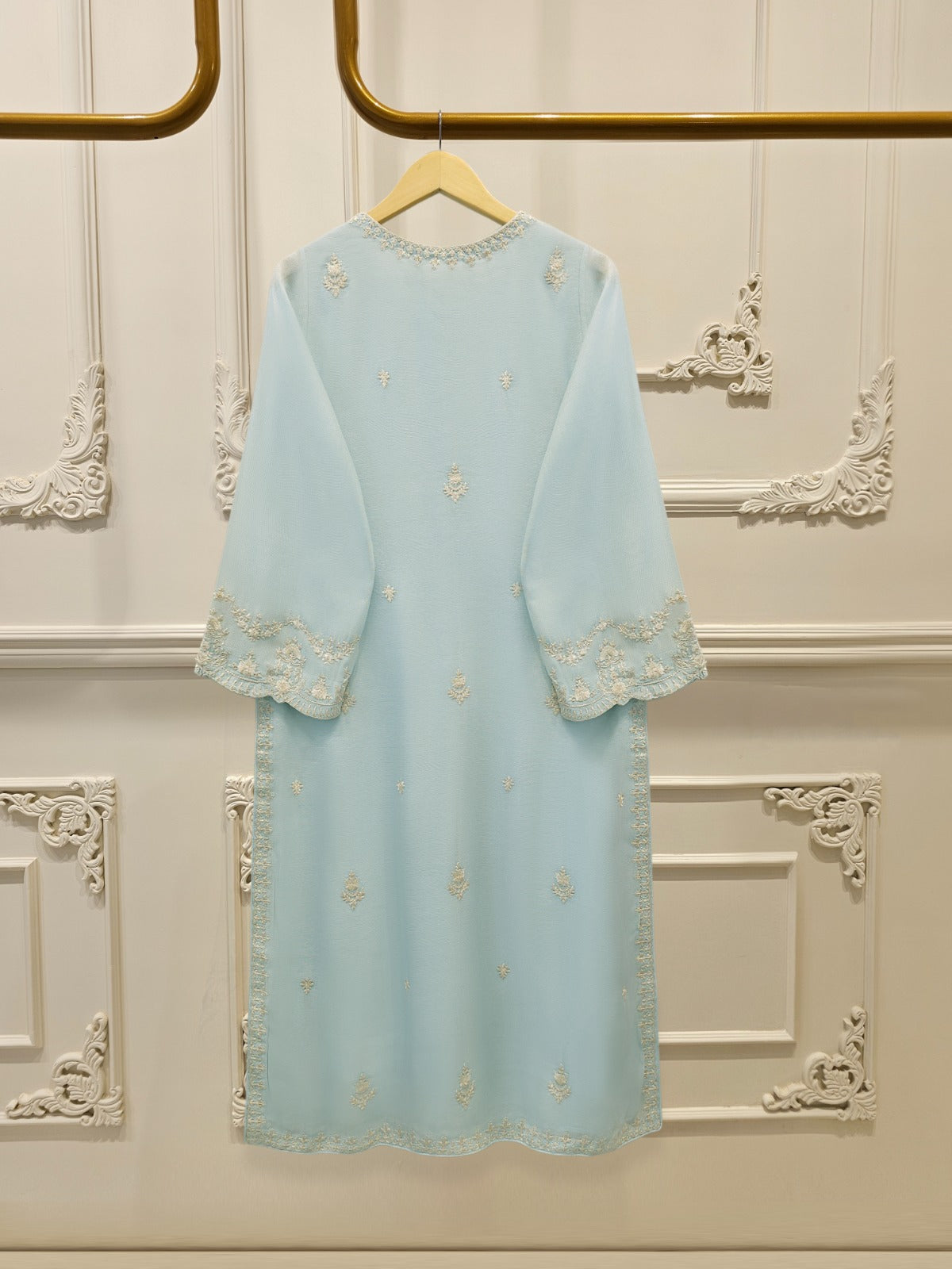 Pure Embroidered Cotton Net Shirt S114974