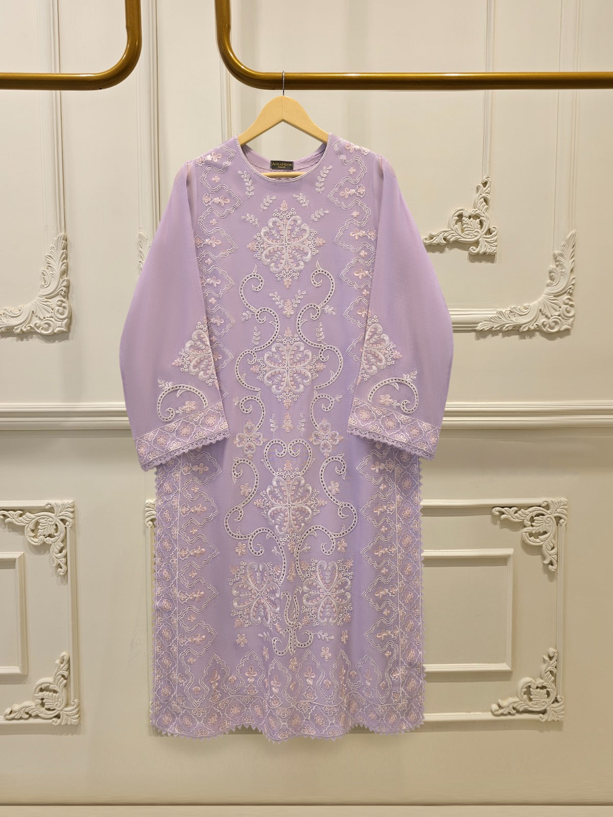 2 Piece - Pure Embroidered Cotton Net Suit S114117