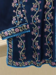 3 Piece- Pure  Sheesha Silk Embroidered Suit S115078