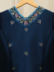 3 Piece- Pure  Sheesha Silk Embroidered Suit S115078
