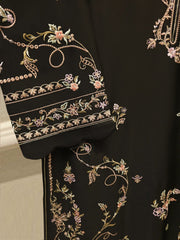 3 Piece- Pure  Sheesha Silk Embroidered Suit S115087