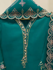 2 Piece - Pure Khaddi Silk Embroidered  Suit S115176