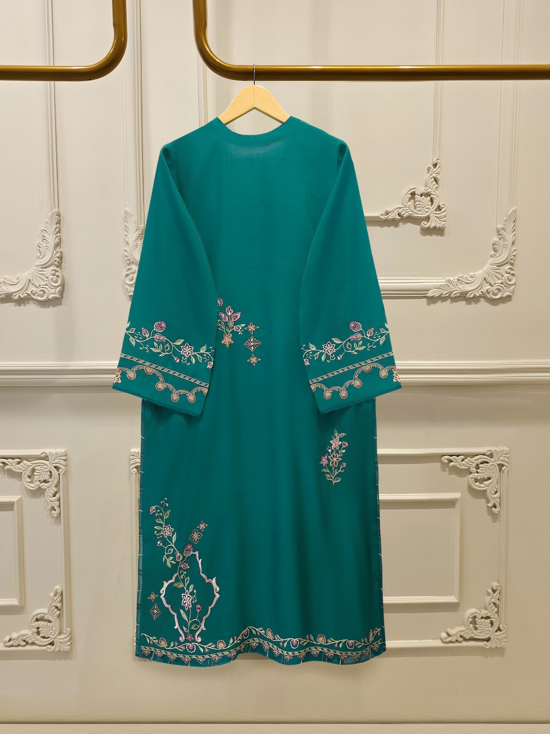 2 Piece - Pure Khaddi Silk Embroidered  Suit S115176