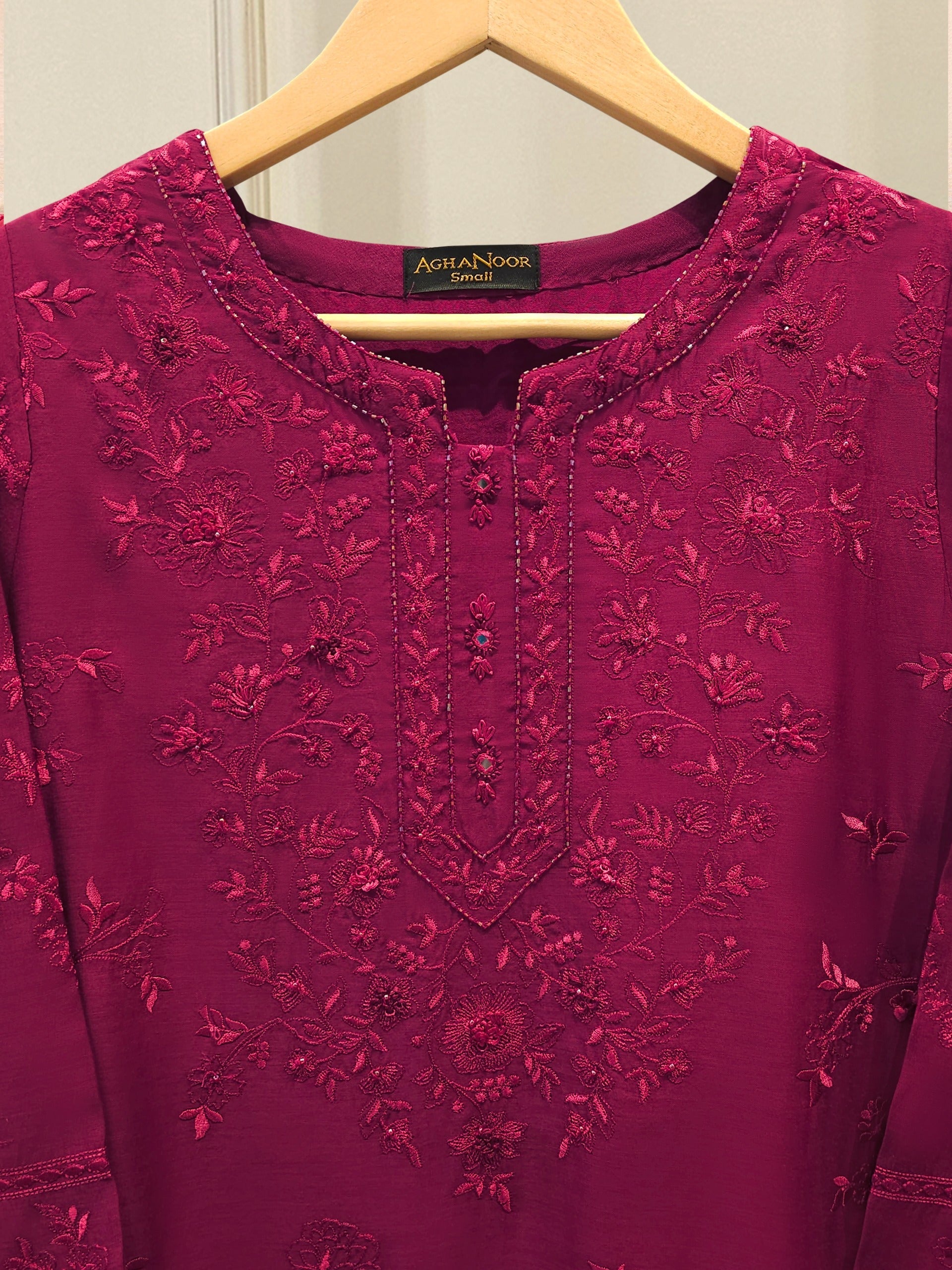 2 Piece - Embroidered Kora Silk Suit S115220