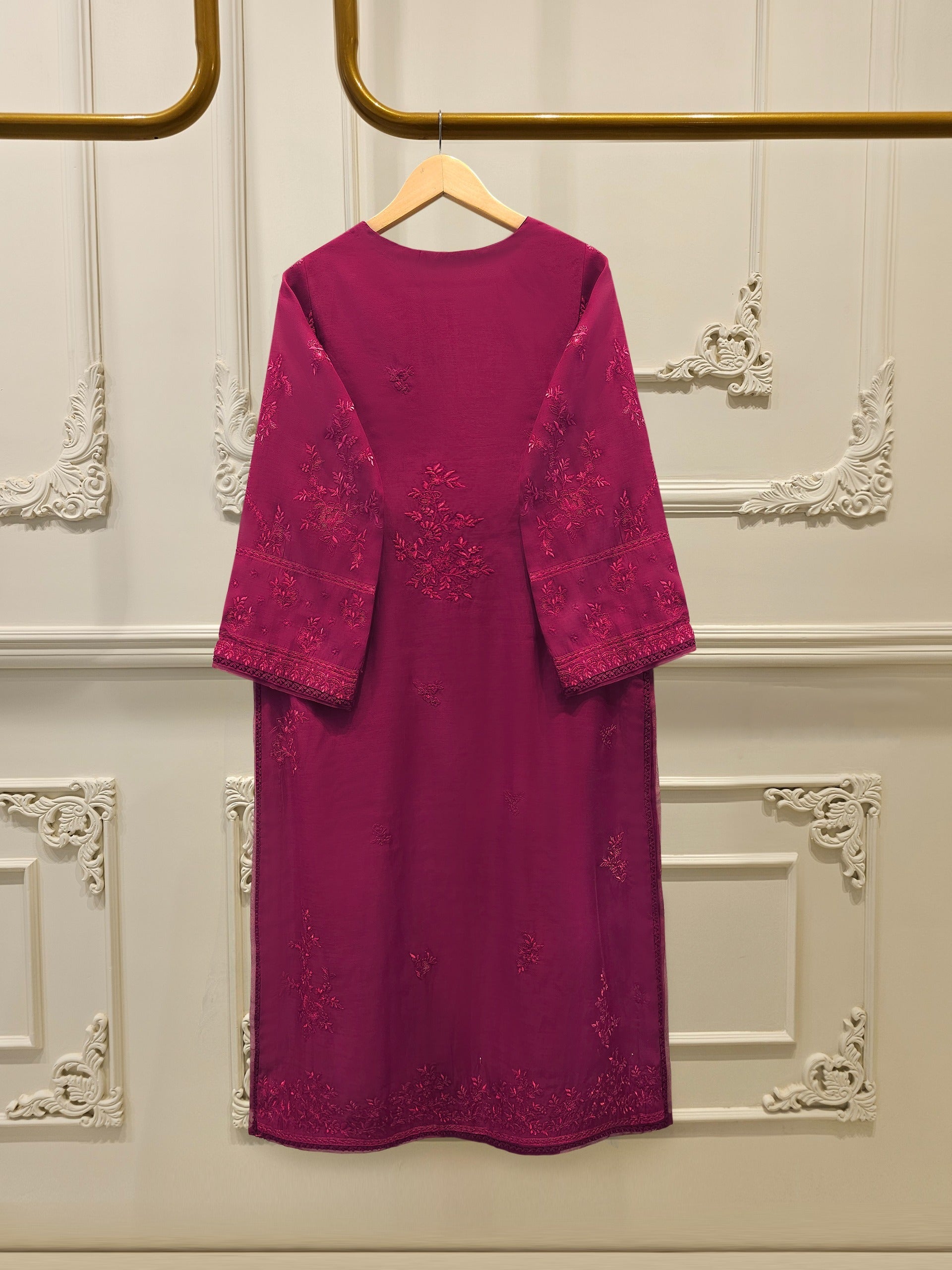 2 Piece - Embroidered Kora Silk Suit S115220