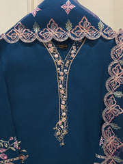 3 Piece - Pure Khaddi Silk Embroidered  Suit S115233
