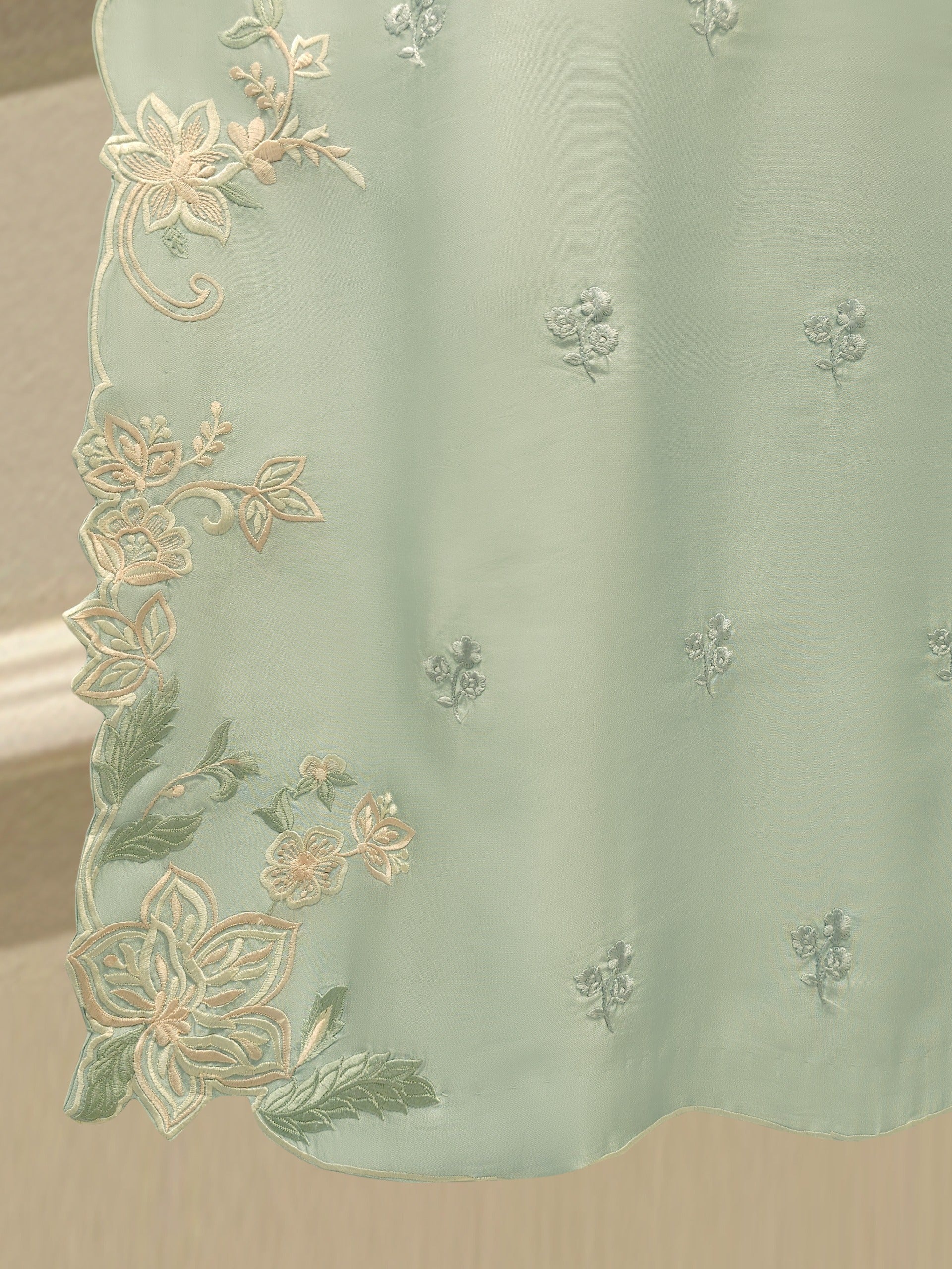 3 Piece- Pure  Sheesha Silk Embroidered Suit S115276