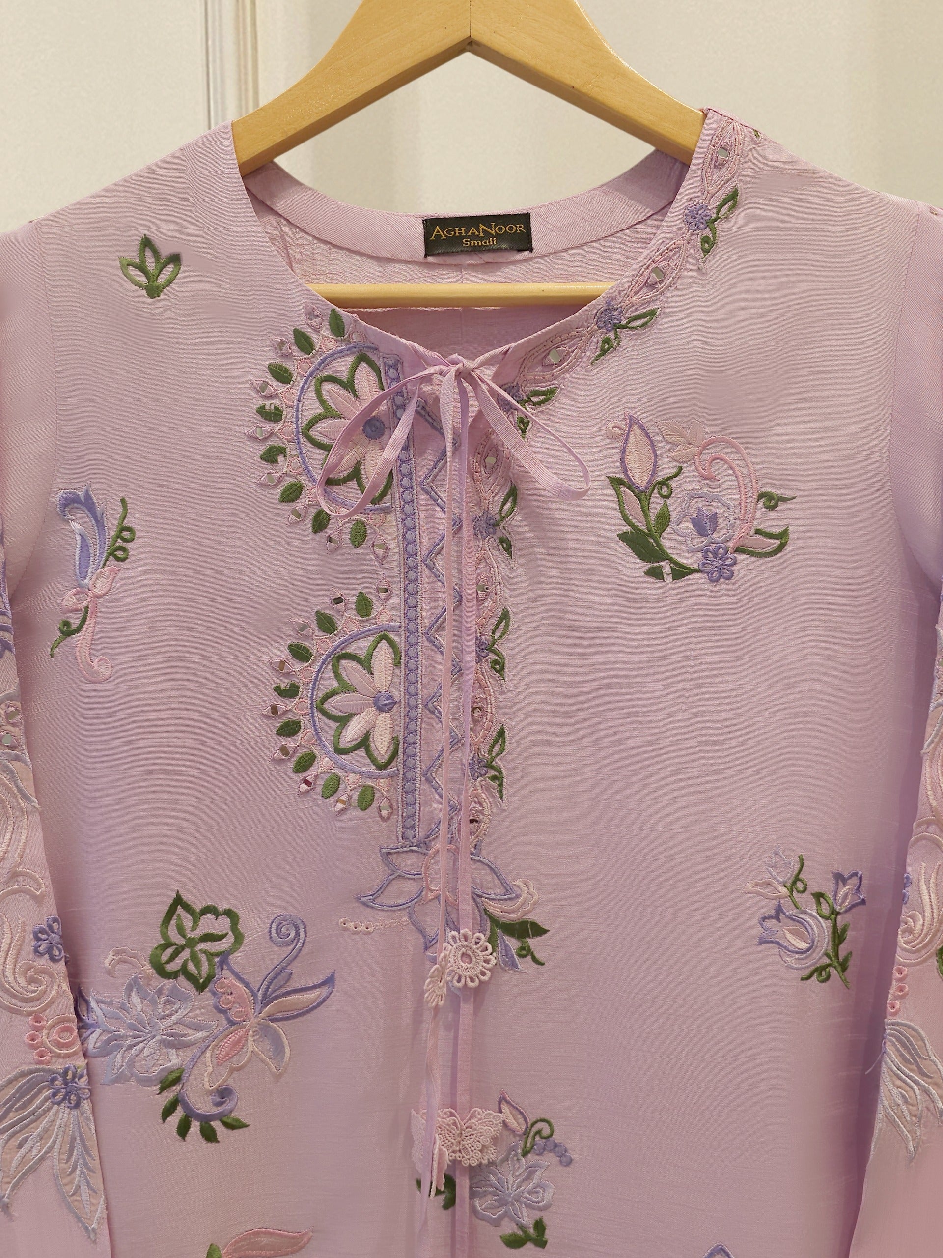 2 Piece- Pure Sheesha Silk Embroidered Suit S115311