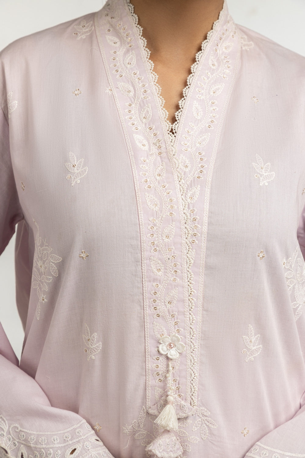 Cambric Embroidered Shirt And Trouser