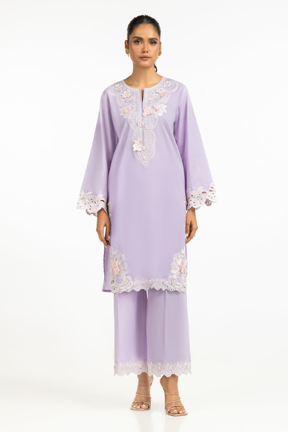 Cambric Embroidered Shirt And Trouser