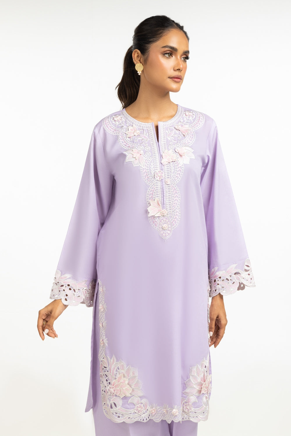 Cambric Embroidered Shirt And Trouser