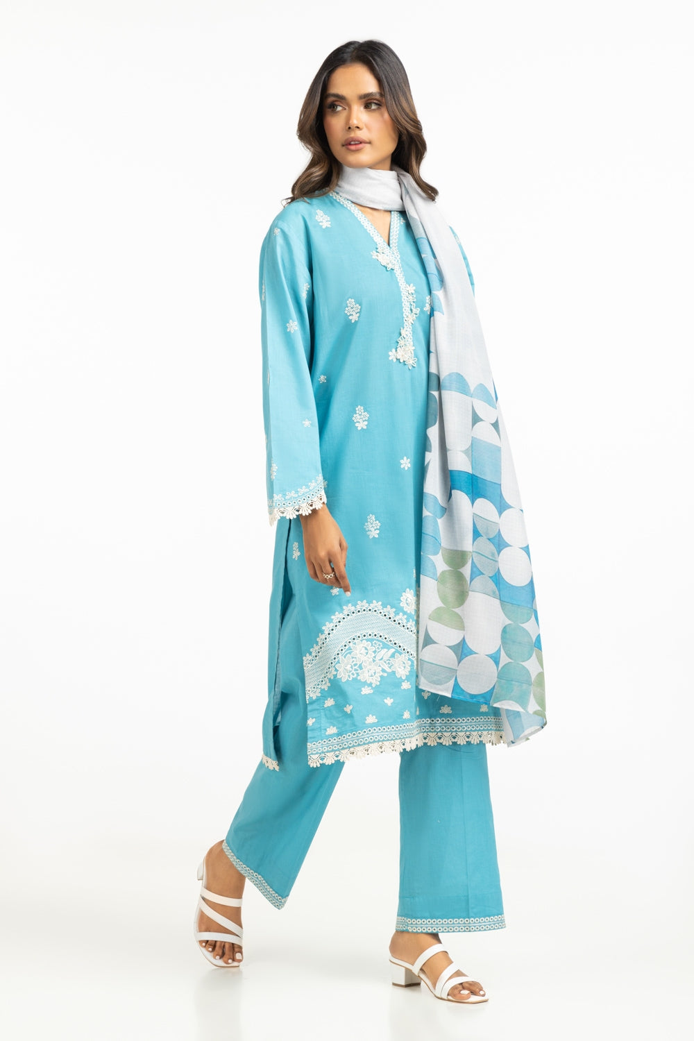 Cambric Embroidered Shirt And Trouser