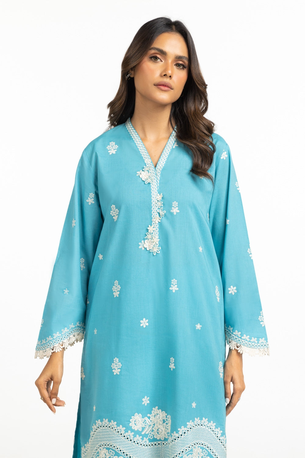 Cambric Embroidered Shirt And Trouser