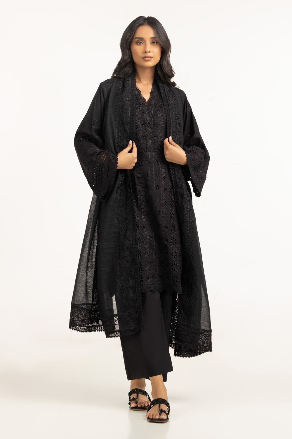 Cambric Shifflie Embroidered Shirt And Dupatta