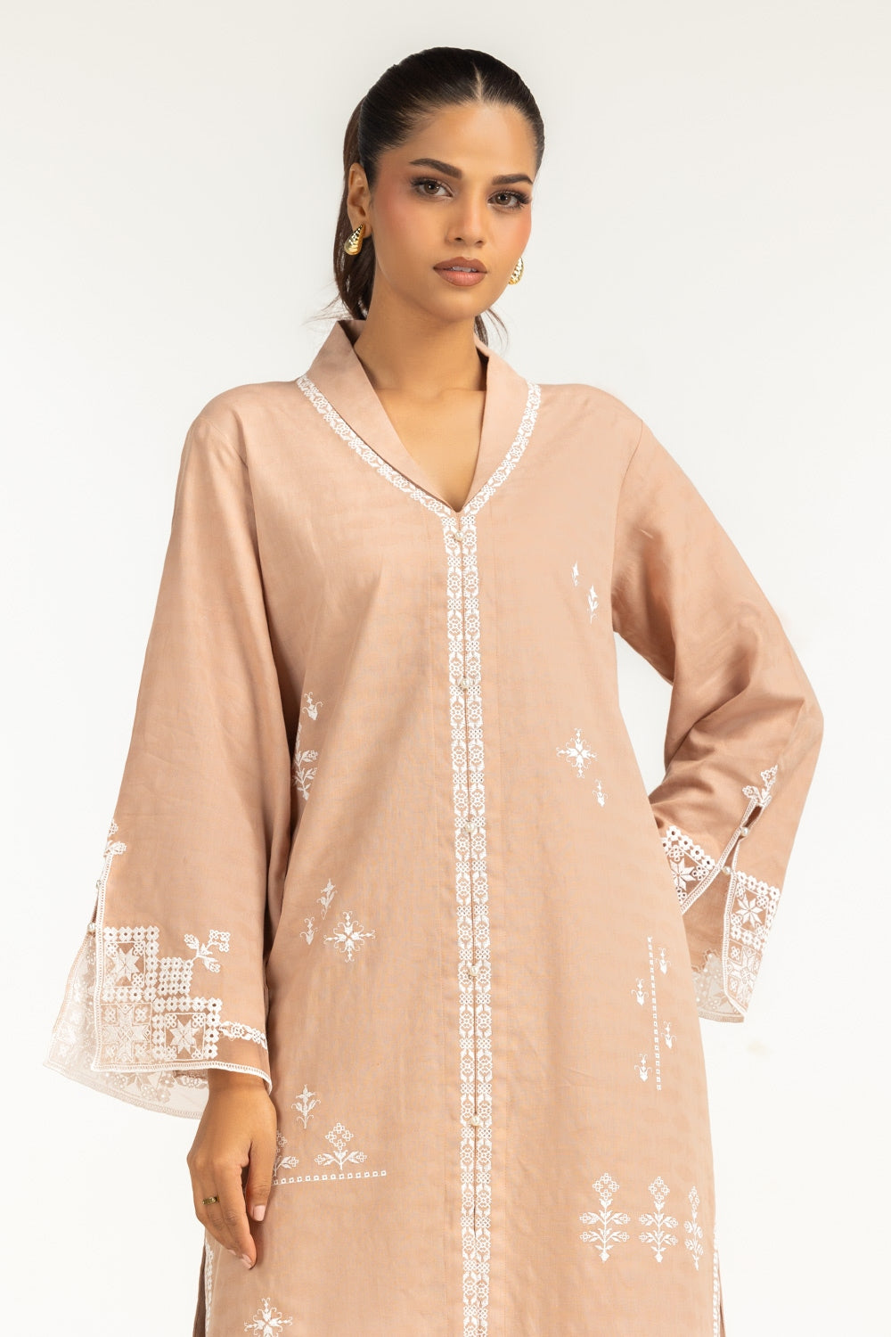 Cotton Jacquard Embroidered Co-Ord Set