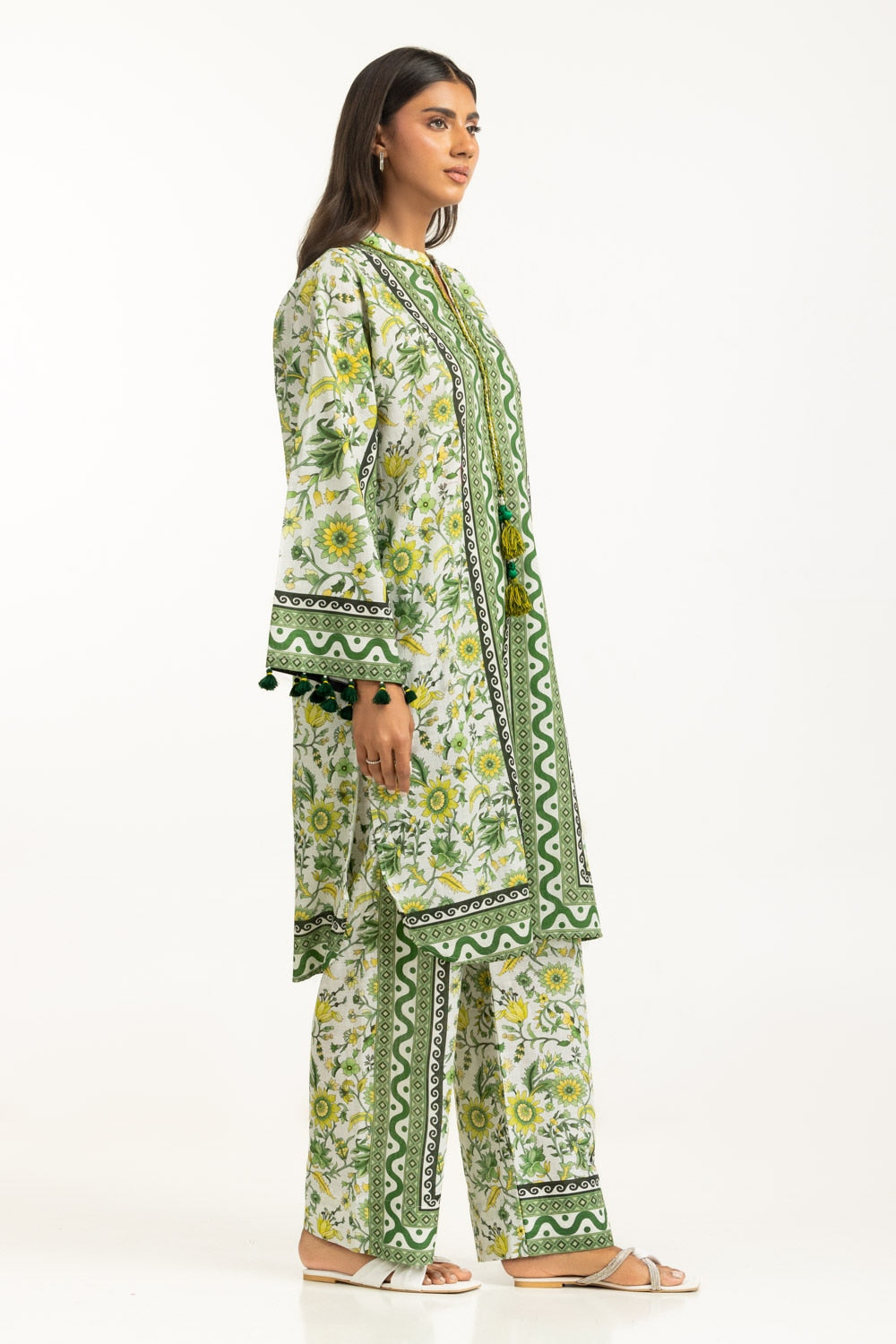 Cross Slub Printed Co-Ord Set